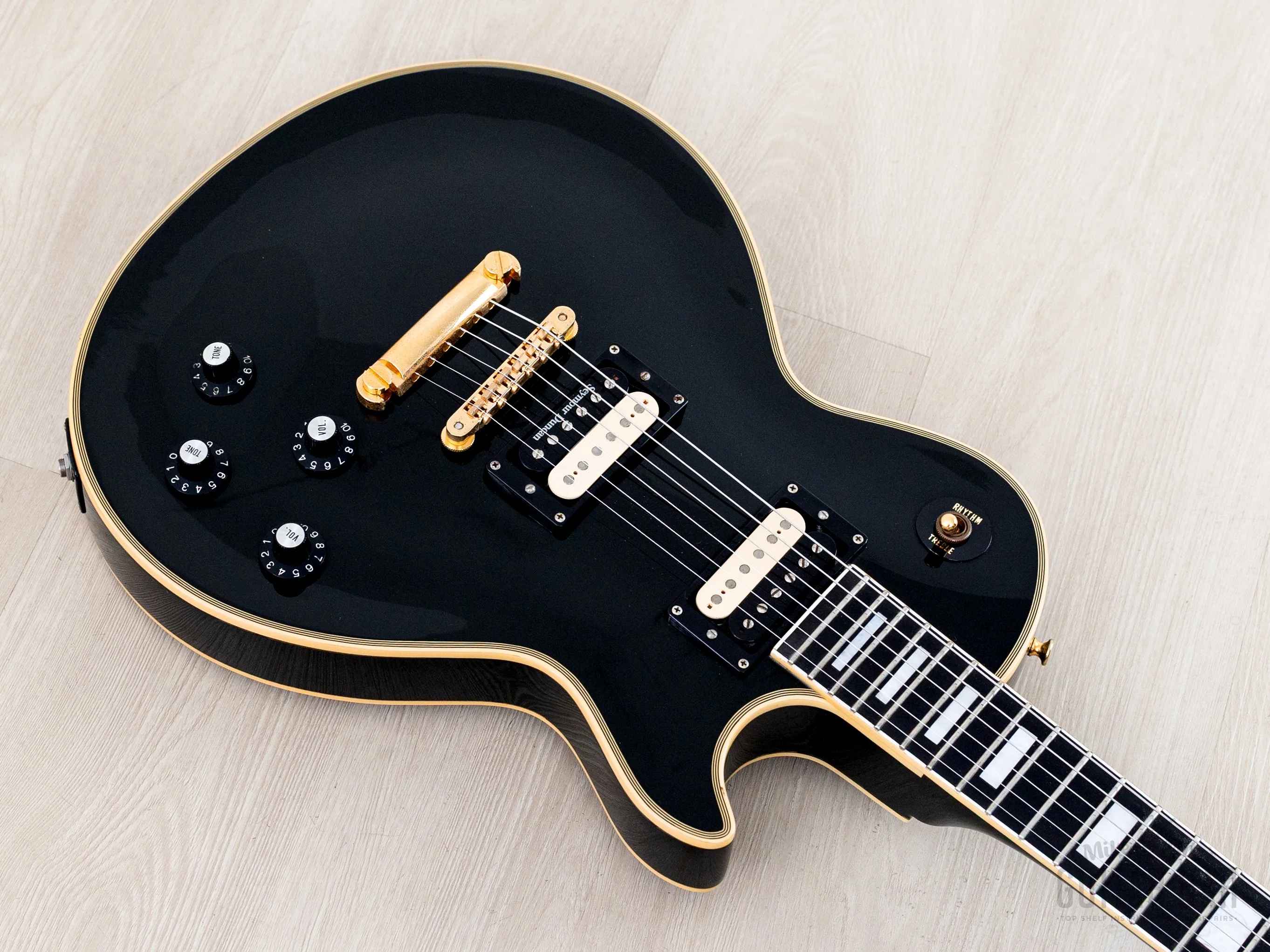 2000s Edwards by ESP E-LP-98LTC Custom Black Beauty, Ebony Nitro Lacquer w/ USA Seymour Duncans, Japan - Image 8
