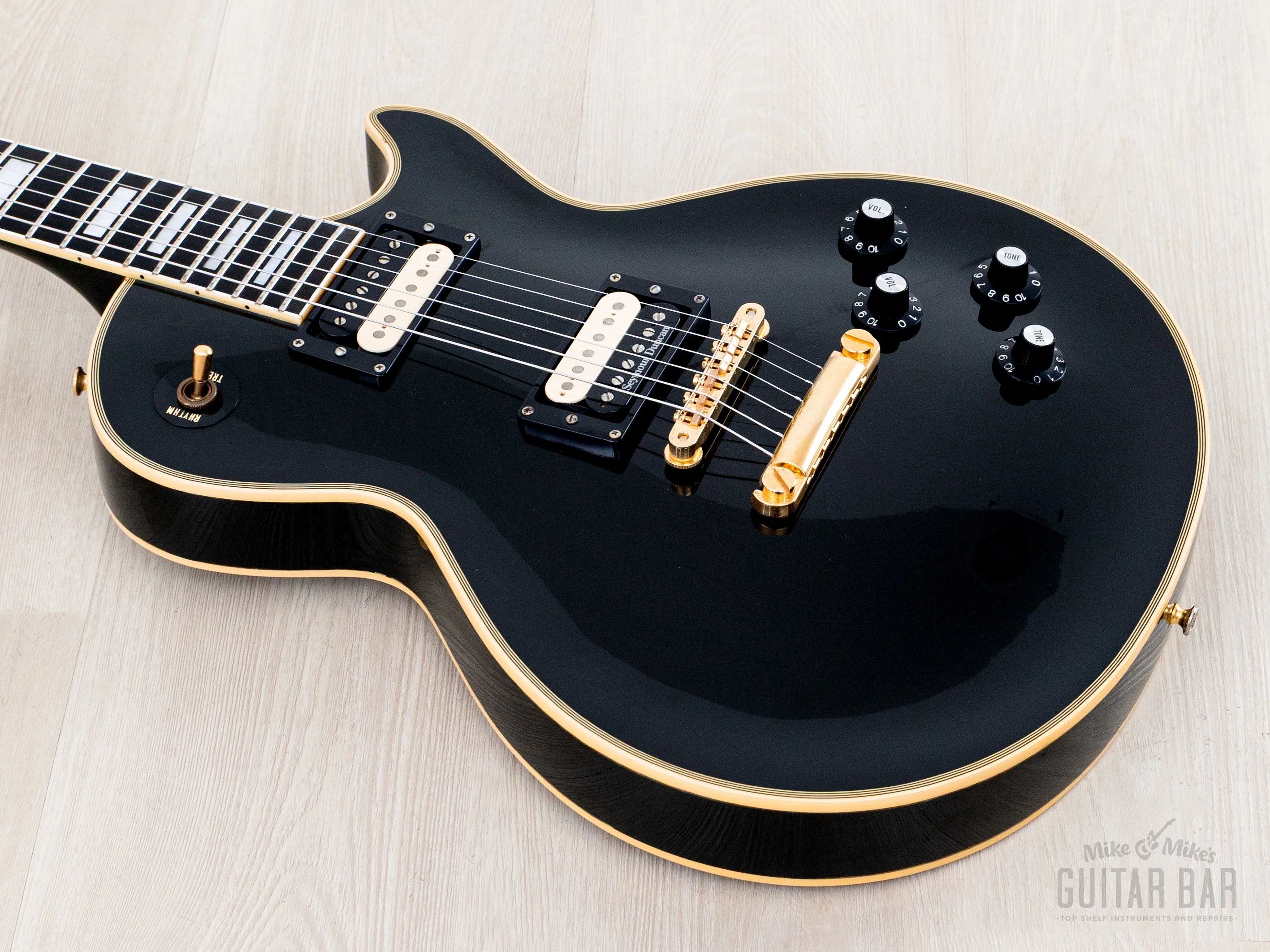 2000s Edwards by ESP E-LP-98LTC Custom Black Beauty, Ebony Nitro Lacquer w/ USA Seymour Duncans, Japan - Image 9