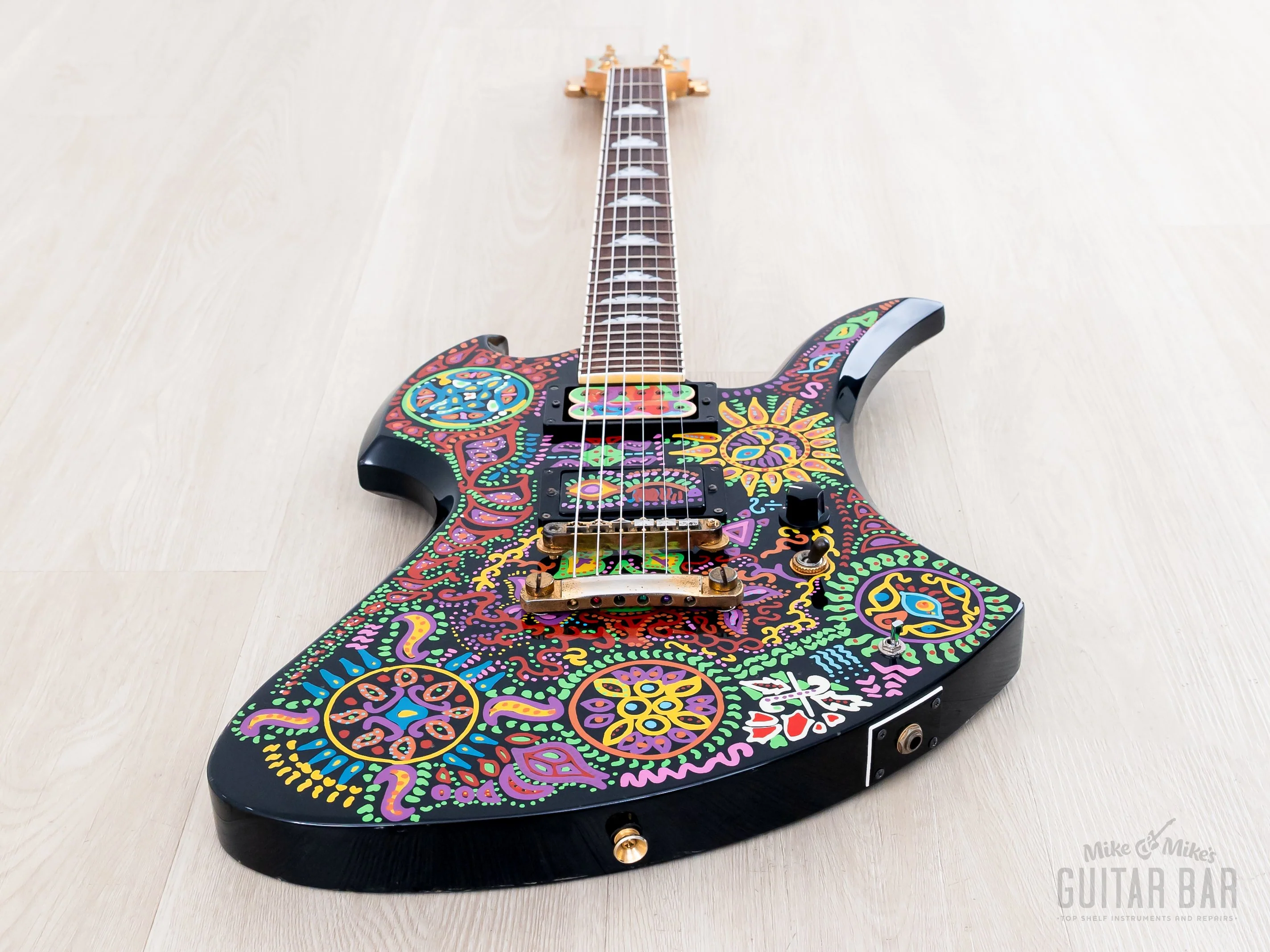 2000s Fernandes Mockingbird Hide Signature MG-120X, Graphic on Black, Japan - Image 10
