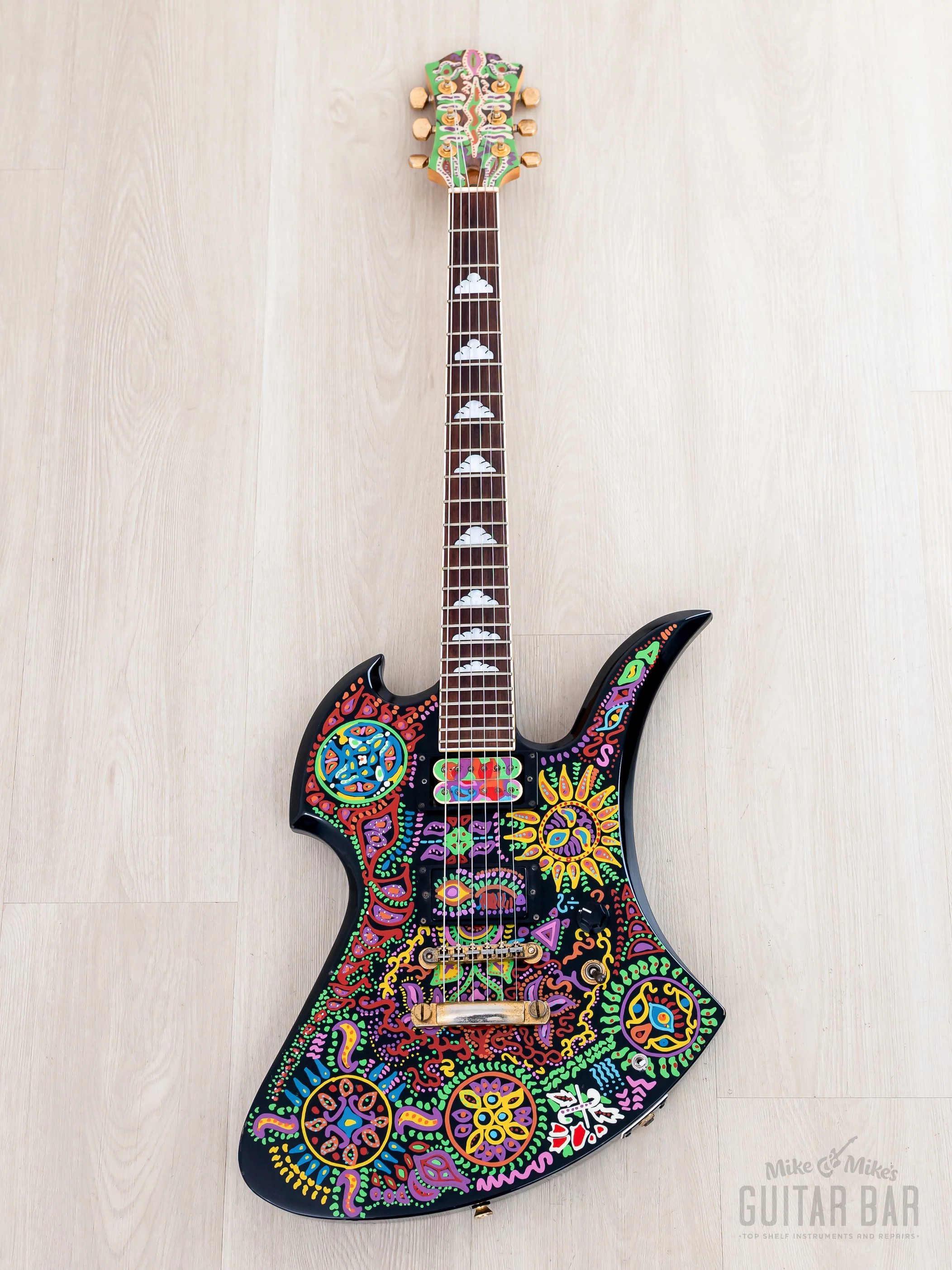2000s Fernandes Mockingbird Hide Signature MG-120X, Graphic on Black, Japan - Image 2