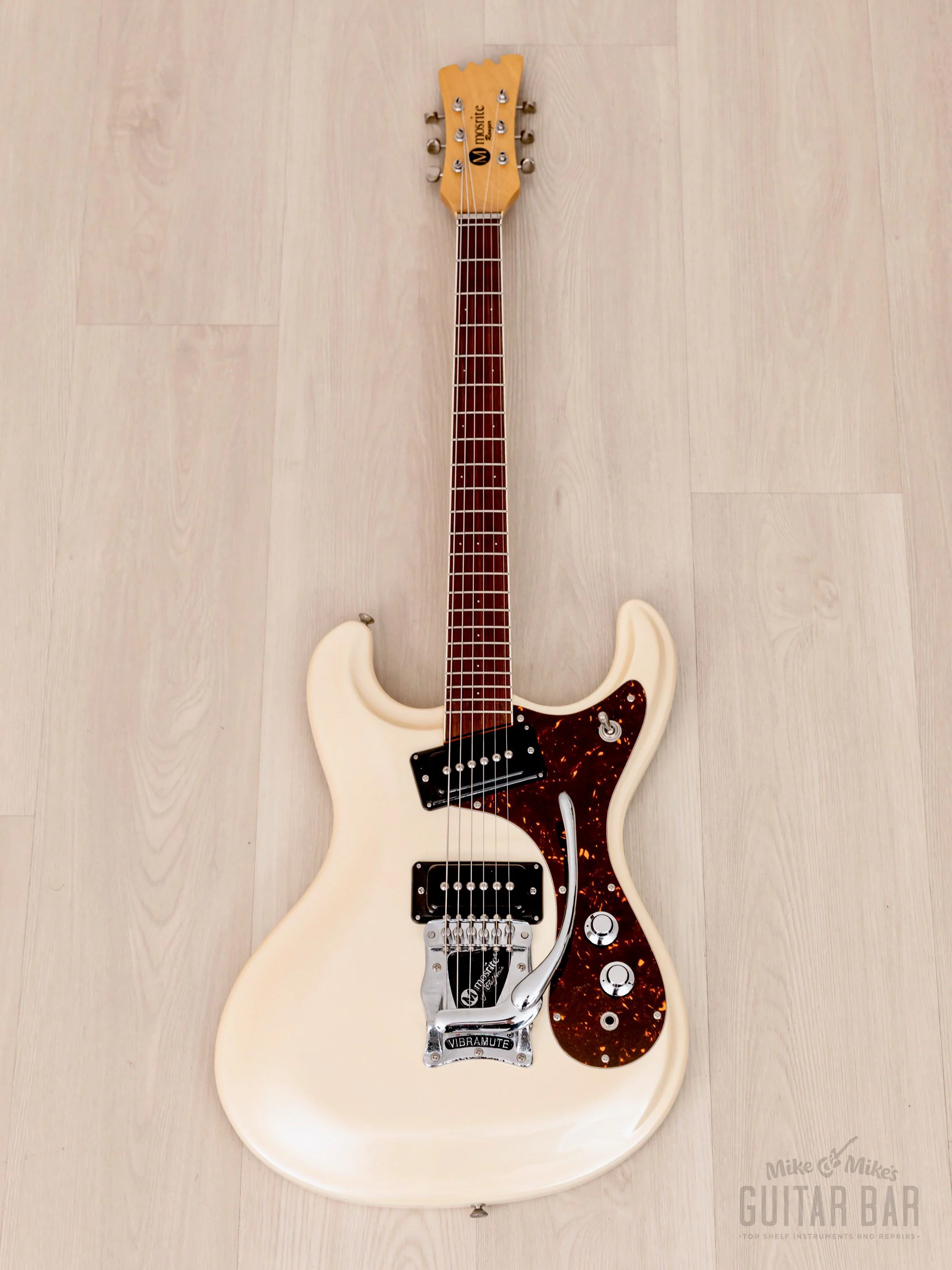 2000s Mosrite Ranger Ventures Model-Style Guitar, Pearl White w/ Vibramute, Fillmore Japan - Image 2