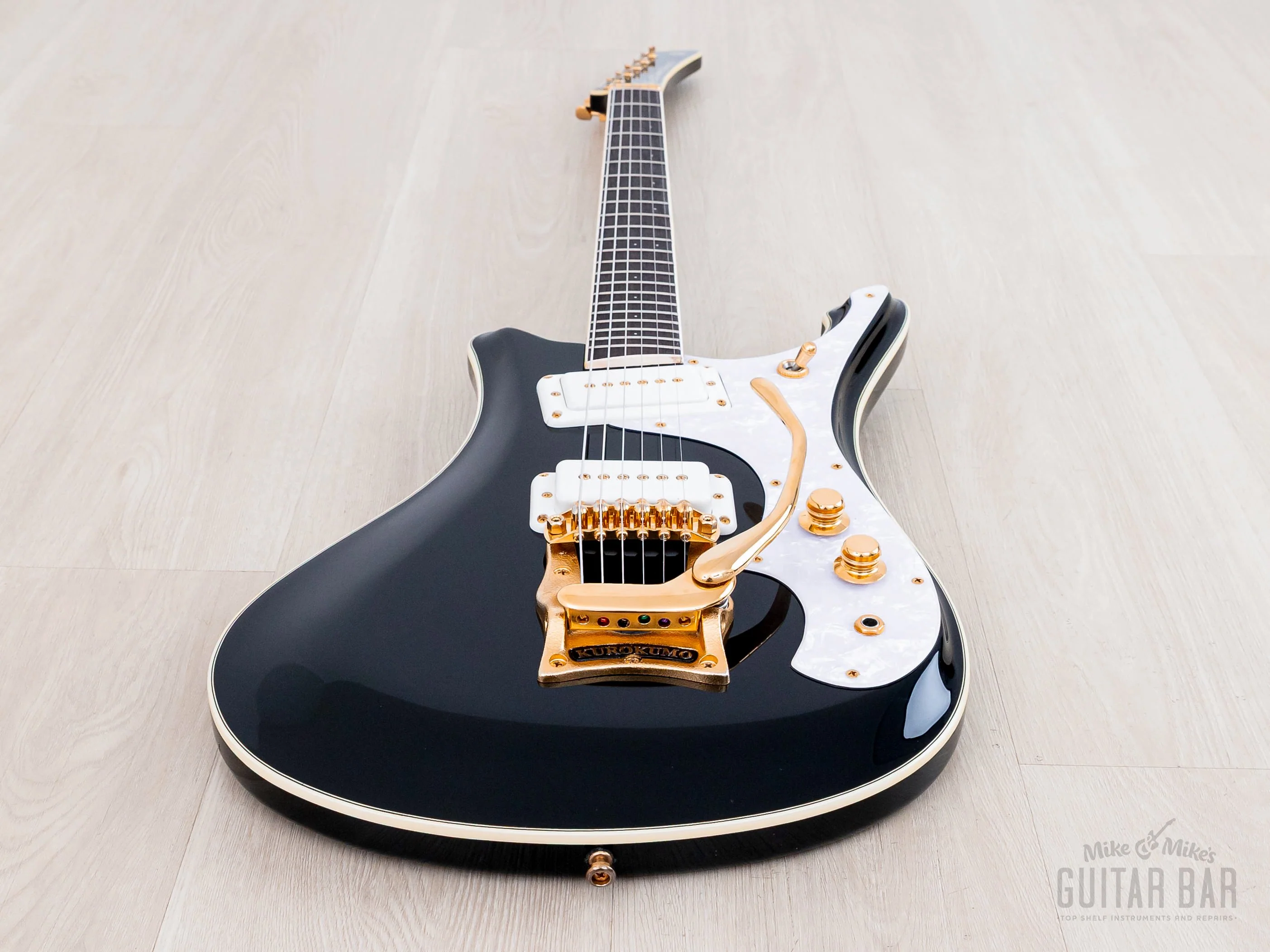 2000s Mosrite Test Driver Sixty Six, Ventures Model + Flying Samurai, Black w/ Case, Kurokumo - Image 11