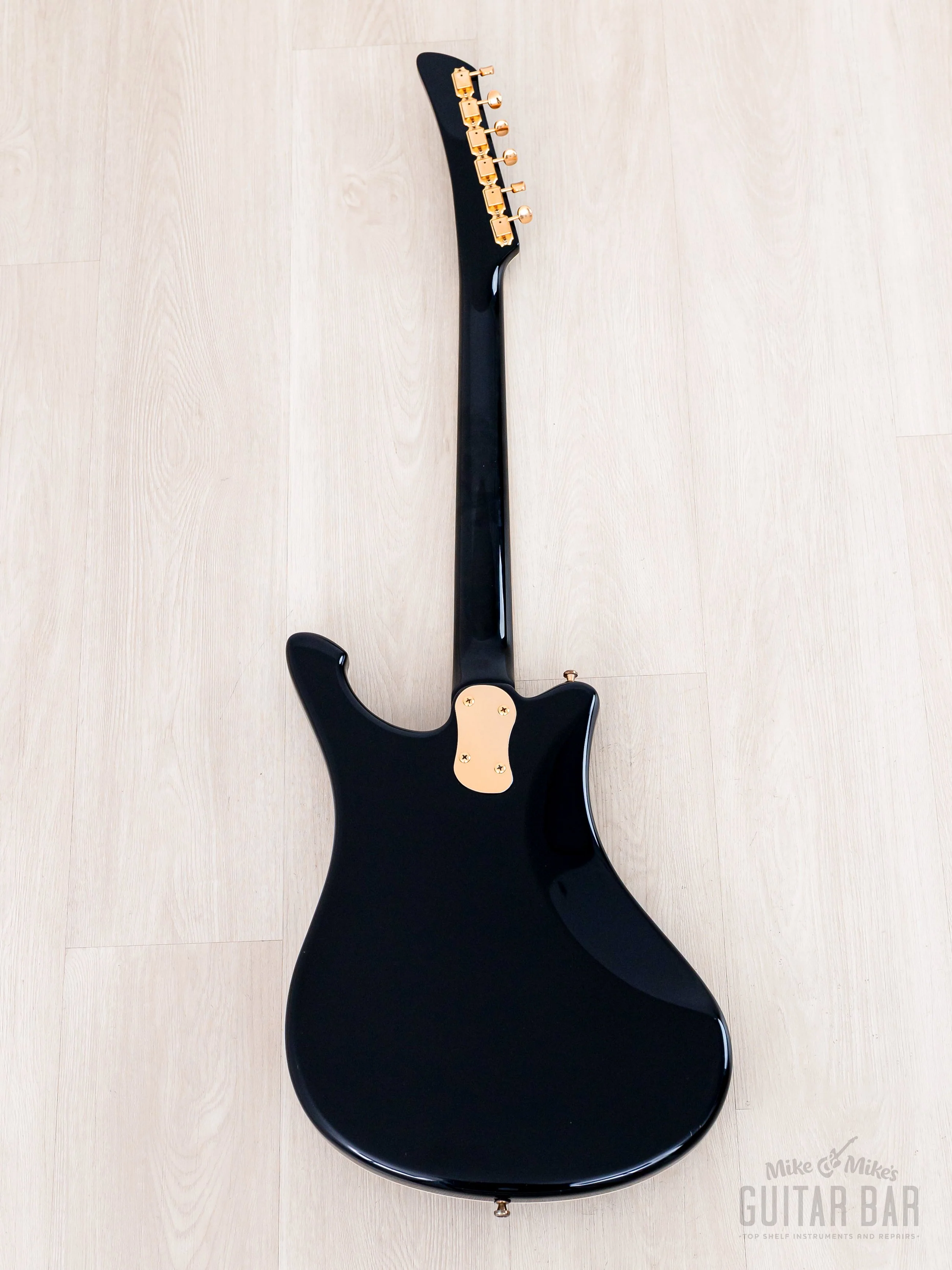 2000s Mosrite Test Driver Sixty Six, Ventures Model + Flying Samurai, Black w/ Case, Kurokumo - Image 3