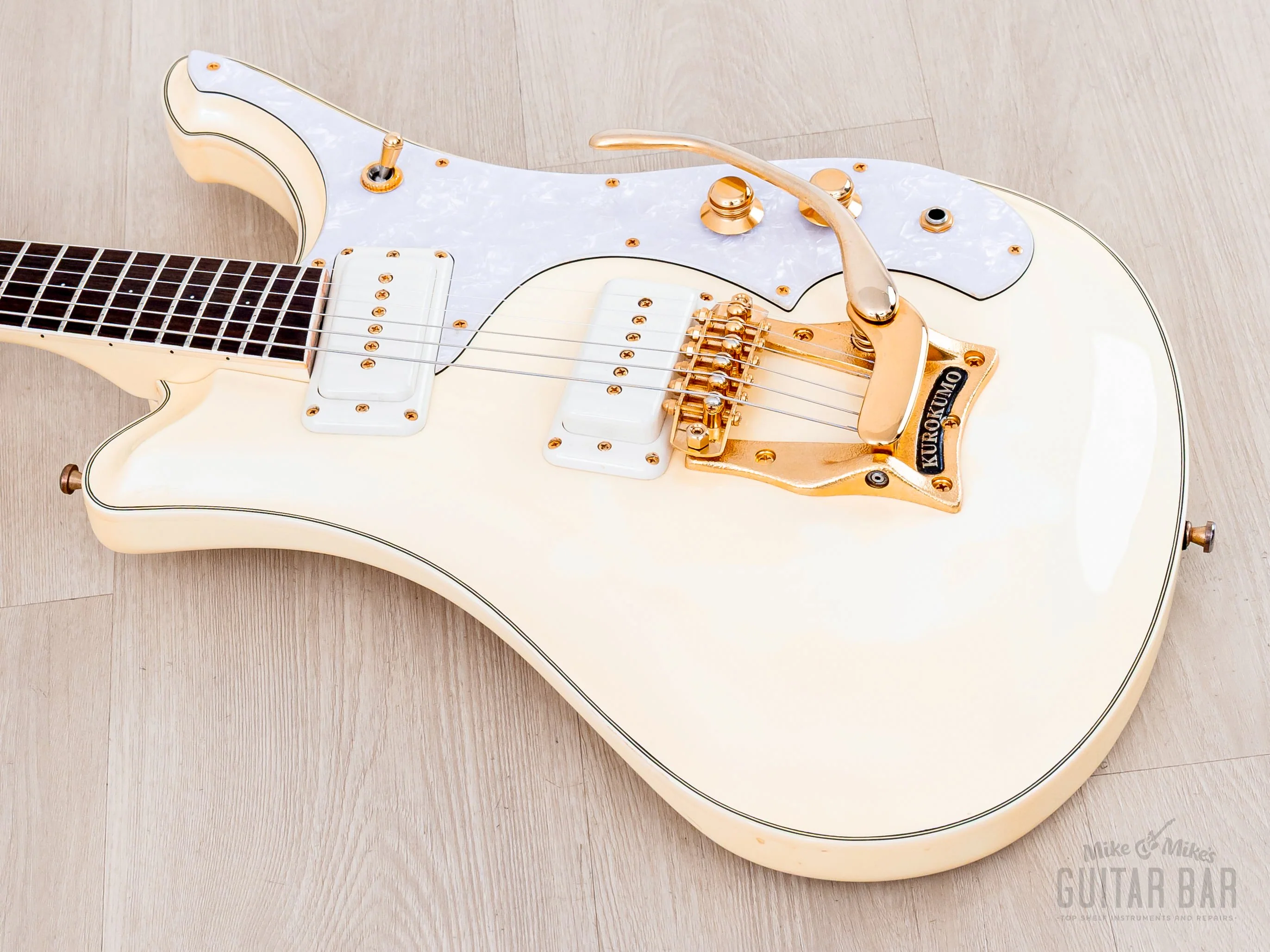 2000s Mosrite Test Driver Sixty Six, Ventures Model + Flying Samurai, Pearl White, Kurokumo - Image 10