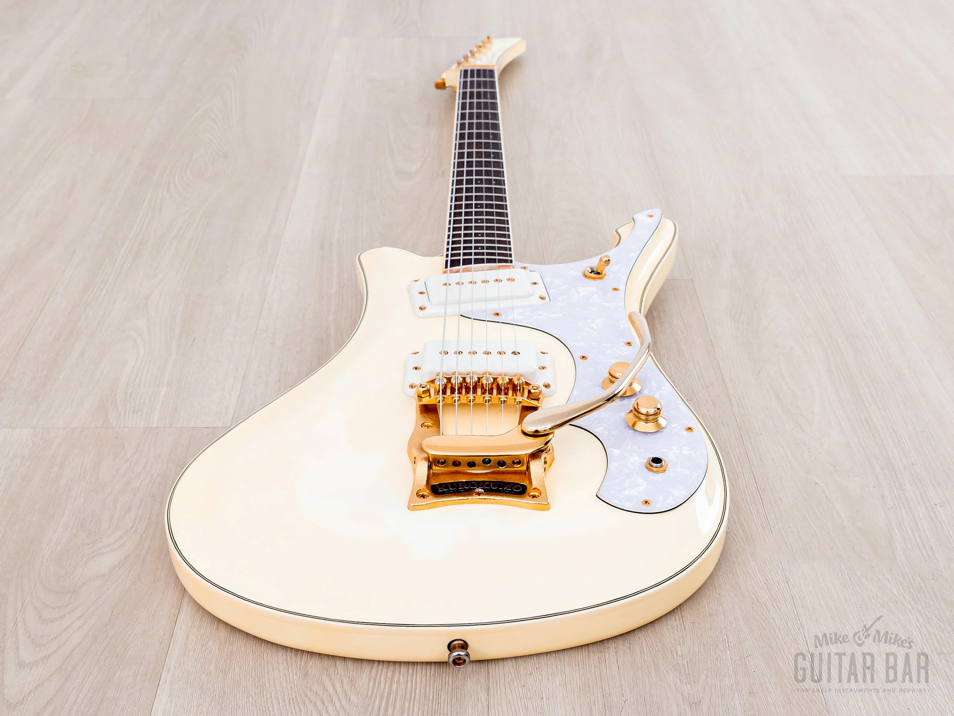 2000s Mosrite Test Driver Sixty Six, Ventures Model + Flying Samurai, Pearl White, Kurokumo - Image 11