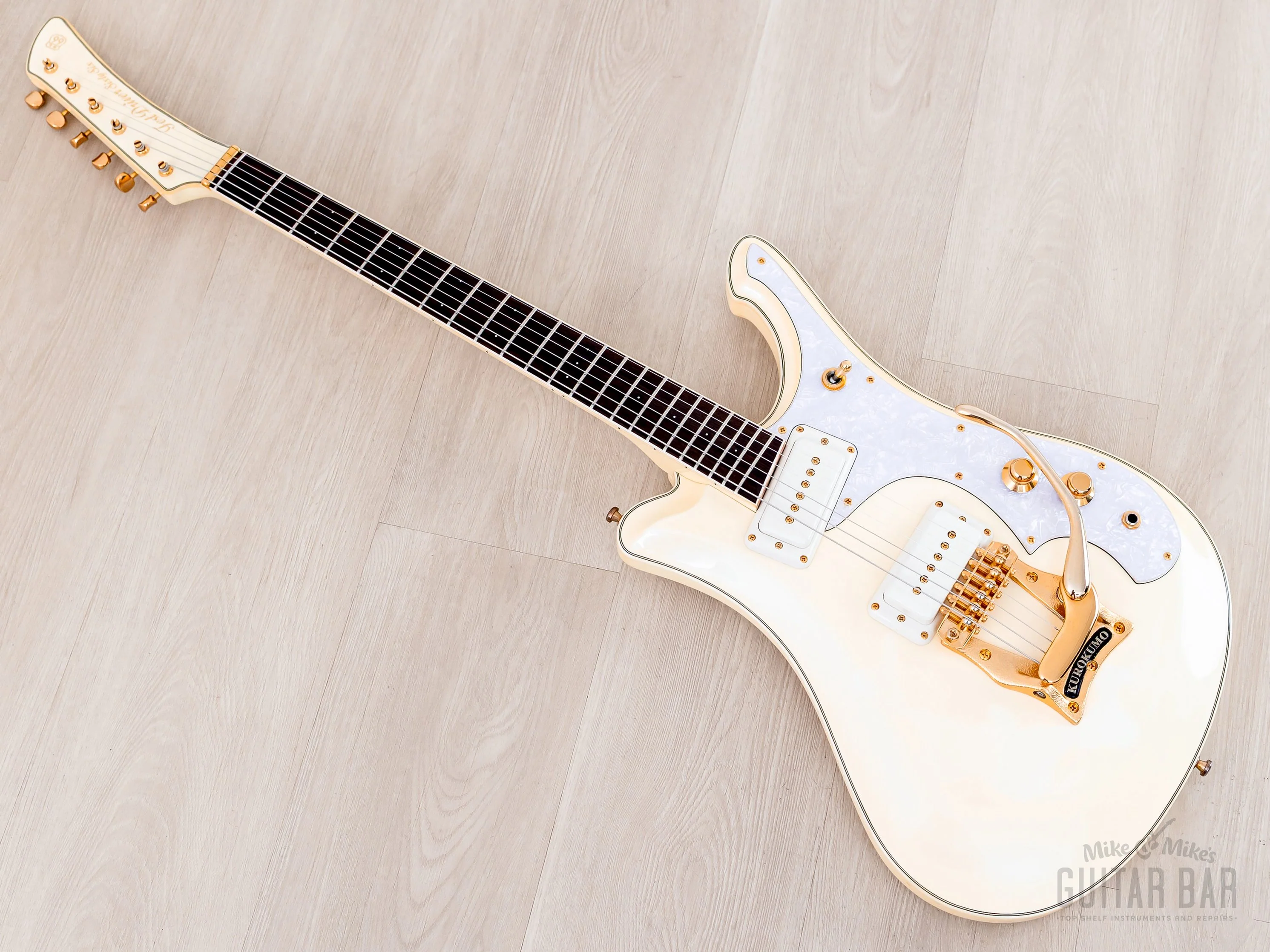 2000s Mosrite Test Driver Sixty Six, Ventures Model + Flying Samurai, Pearl White, Kurokumo - Image 12