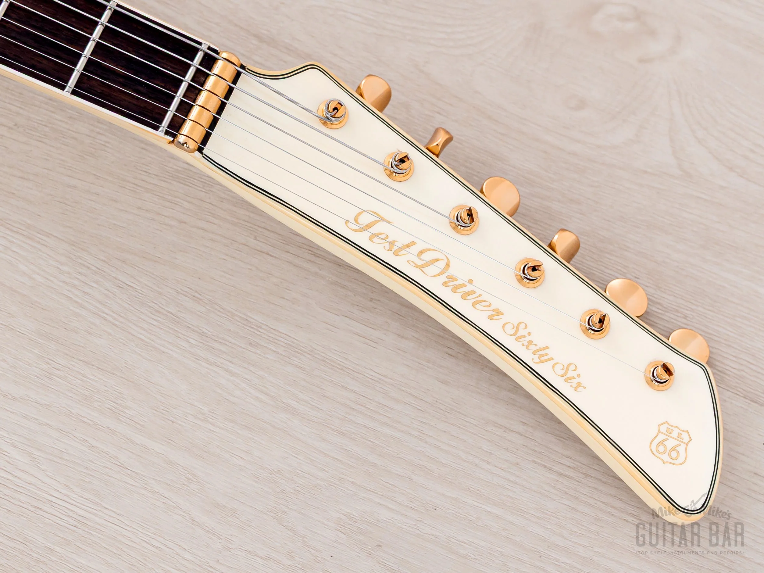 2000s Mosrite Test Driver Sixty Six, Ventures Model + Flying Samurai, Pearl White, Kurokumo - Image 4