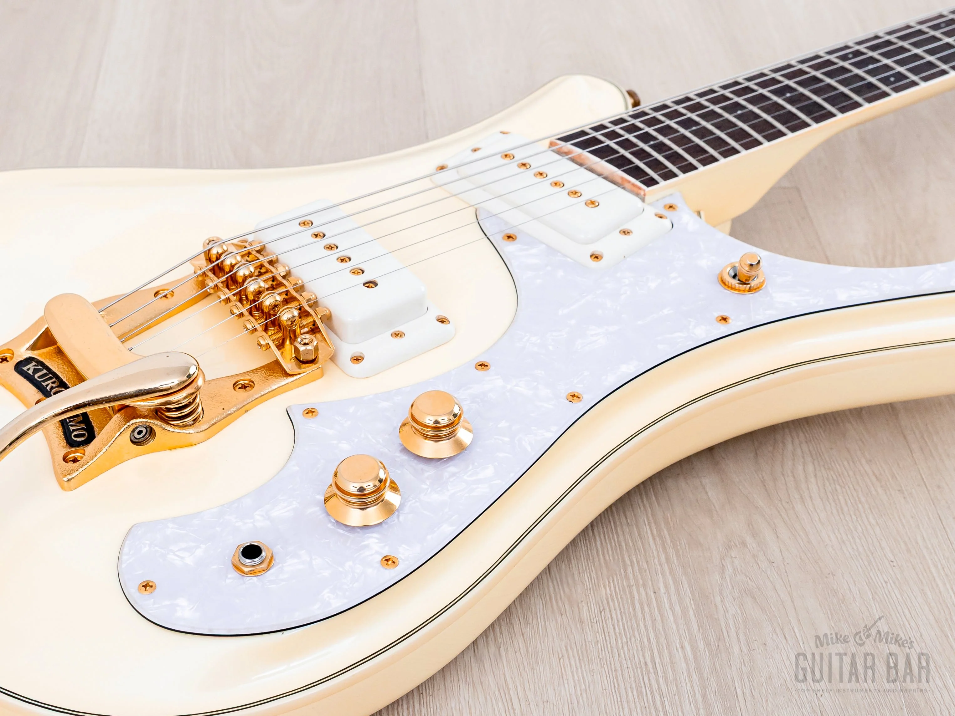 2000s Mosrite Test Driver Sixty Six, Ventures Model + Flying Samurai, Pearl White, Kurokumo - Image 6