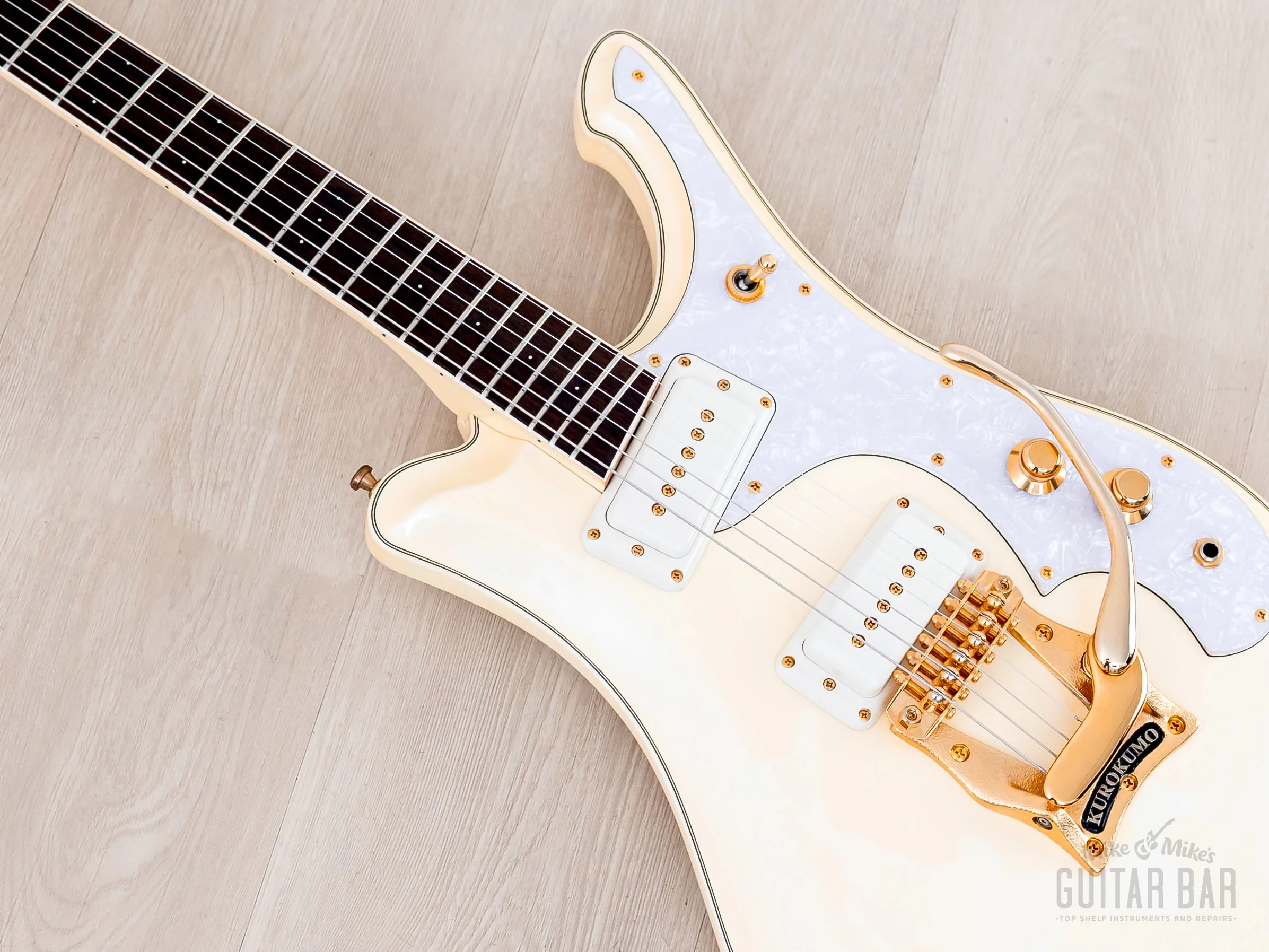 2000s Mosrite Test Driver Sixty Six, Ventures Model + Flying Samurai, Pearl White, Kurokumo - Image 7