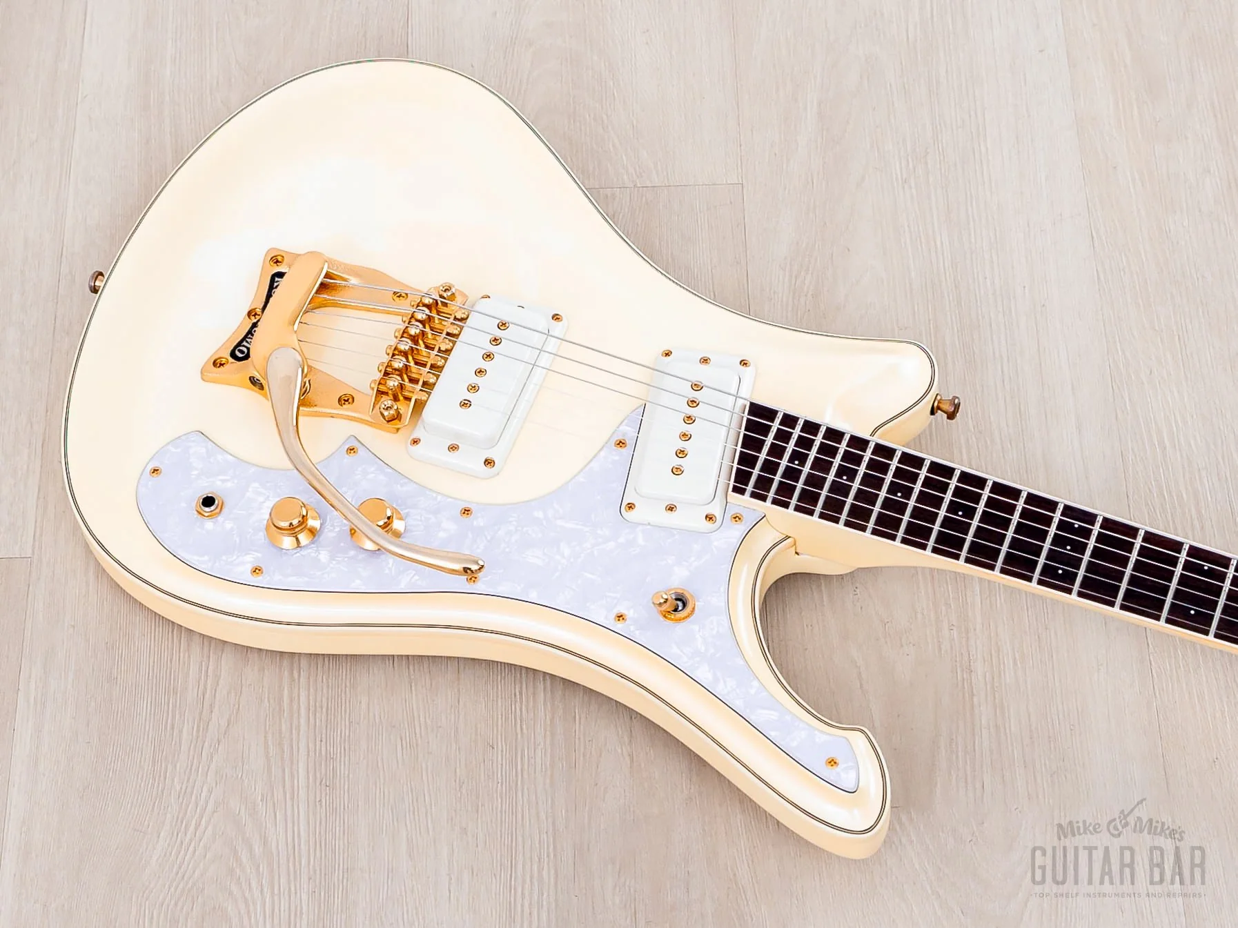 2000s Mosrite Test Driver Sixty Six, Ventures Model + Flying Samurai, Pearl White, Kurokumo - Image 9