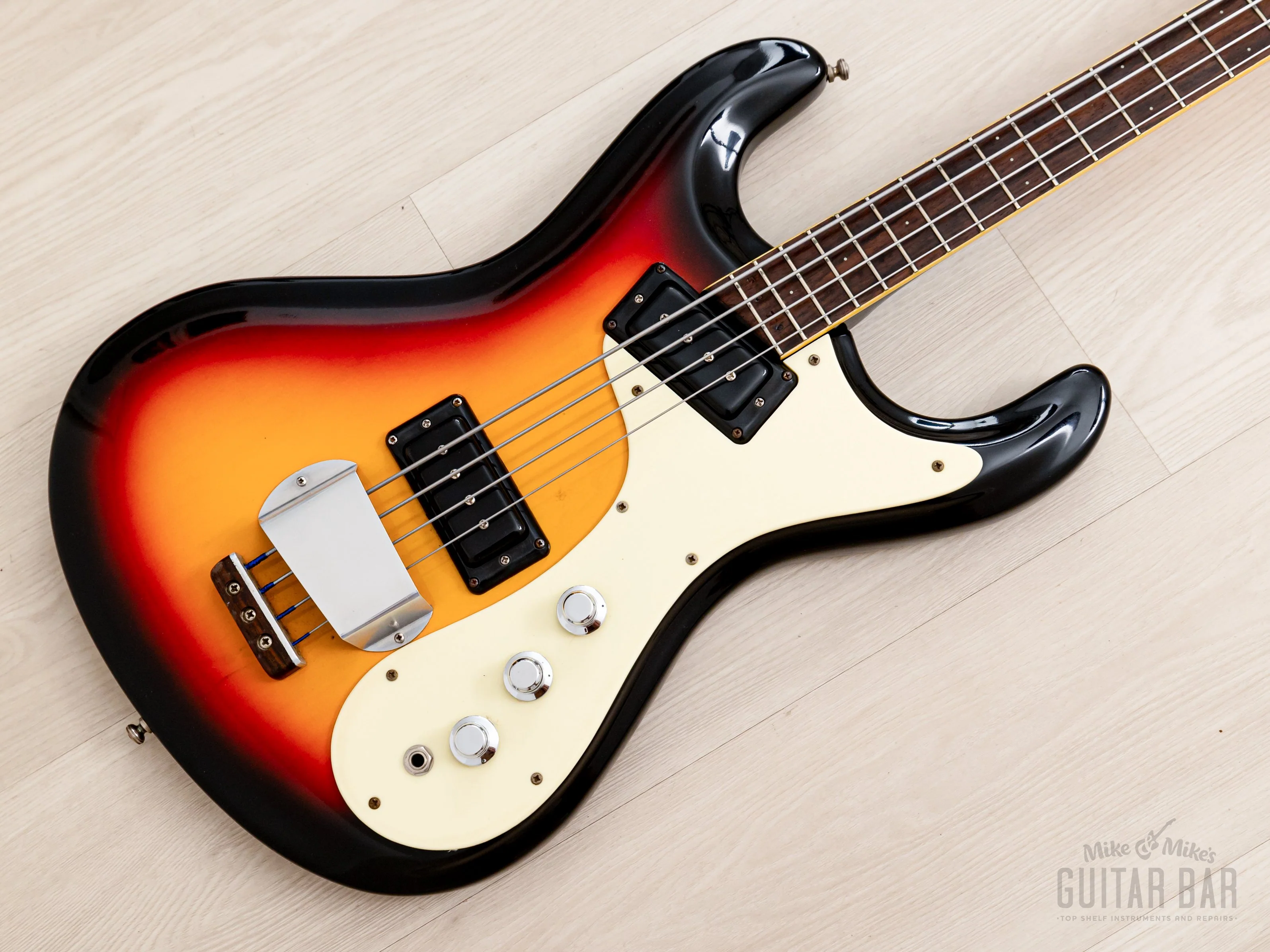 2000s Mosrite USA Mark I 1964 Custom Ventures Model Bass Sunburst w/ Vintage Case, Fillmore Japan
