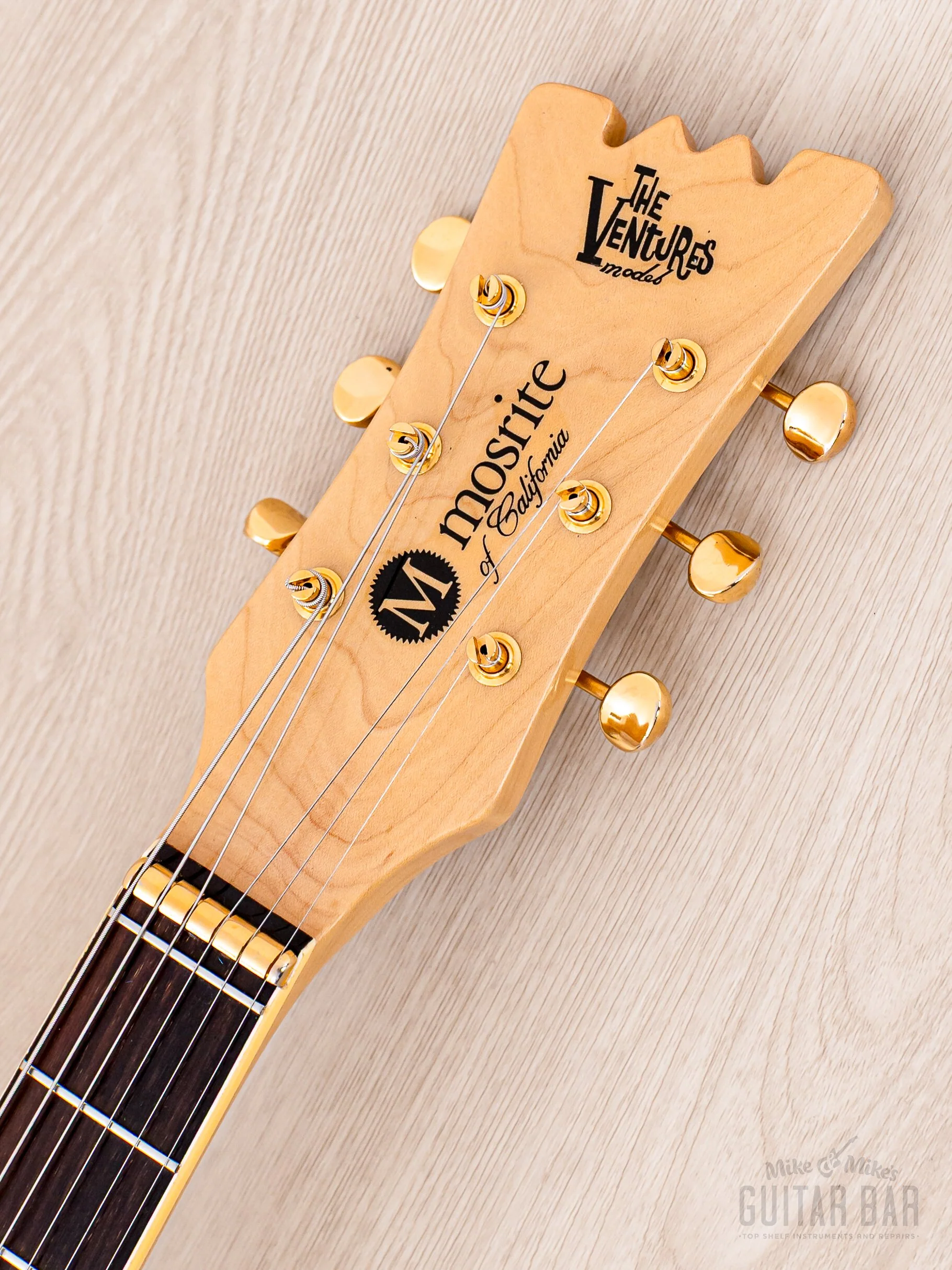 2000s Mosrite Ventures Model Super Custom 65 Gold w/ Gold Hardware, Vibramute & Case, Kurokumo - Image 4