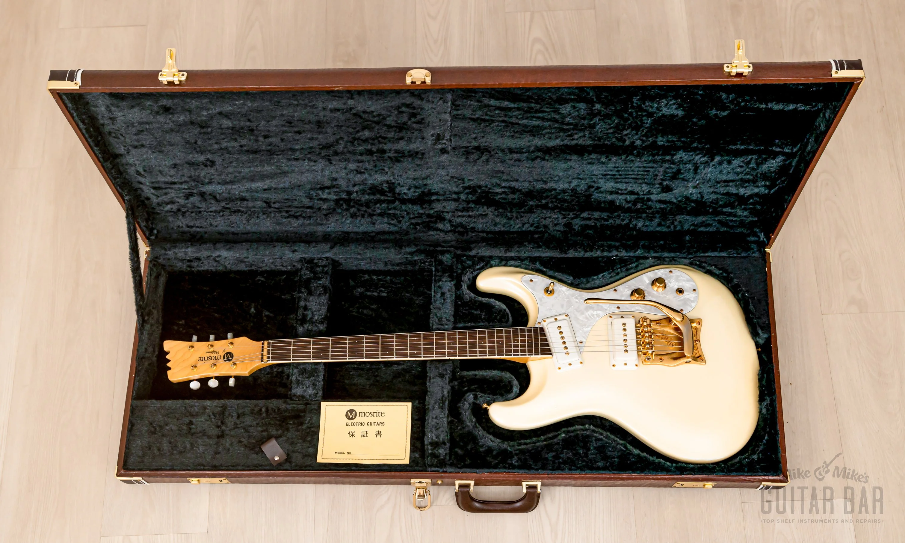 2000s Mosrite Ventures Model Super Custom '65 Pearl White w/ Gold Hardware, Vibramute & Case, Japan Kurokumo - Image 17