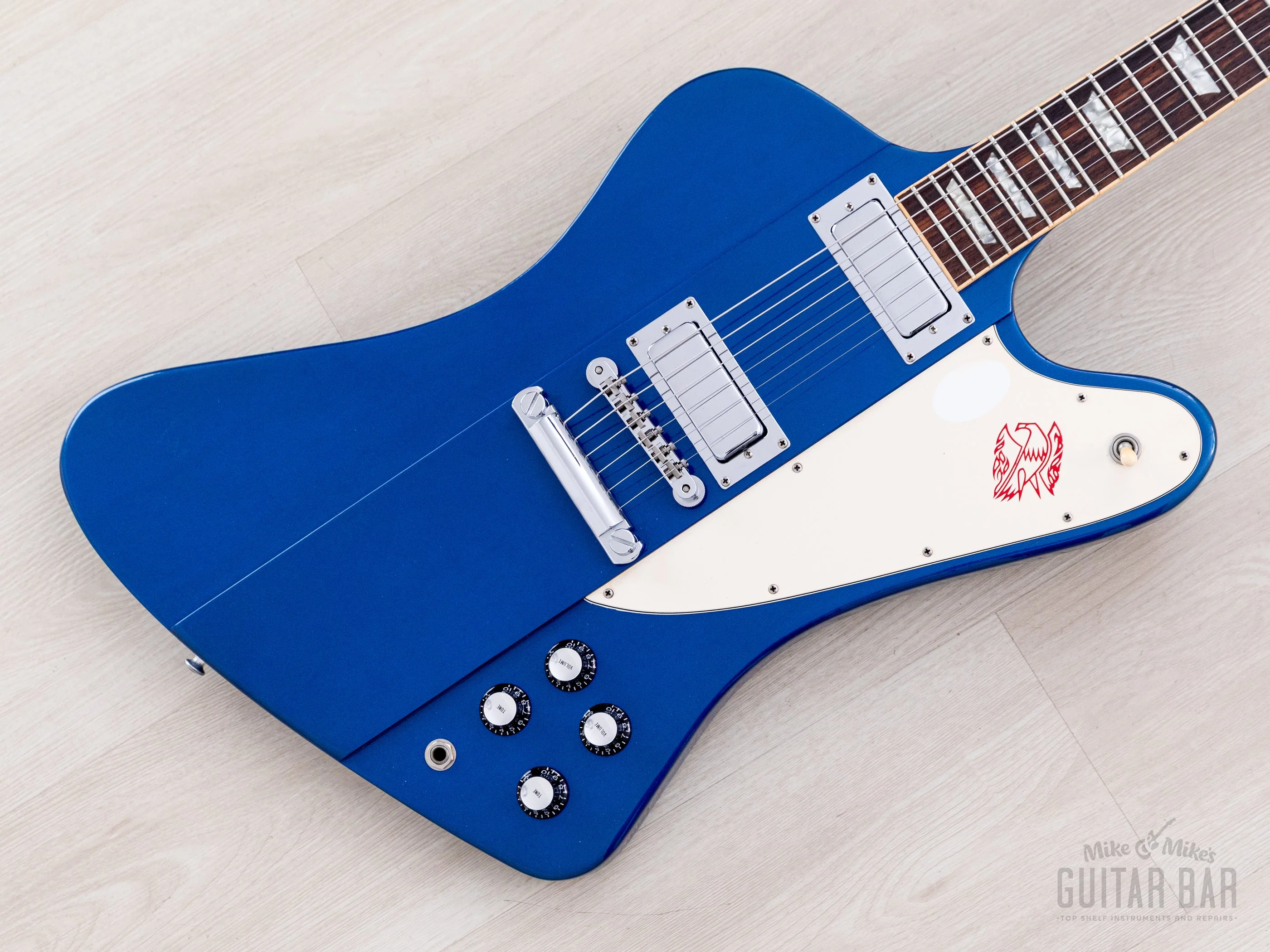 2001 Gibson Limited Edition Firebird V Reverse Body Sapphire Blue w/ Banjo Tuners, Case & Tags, Yamano