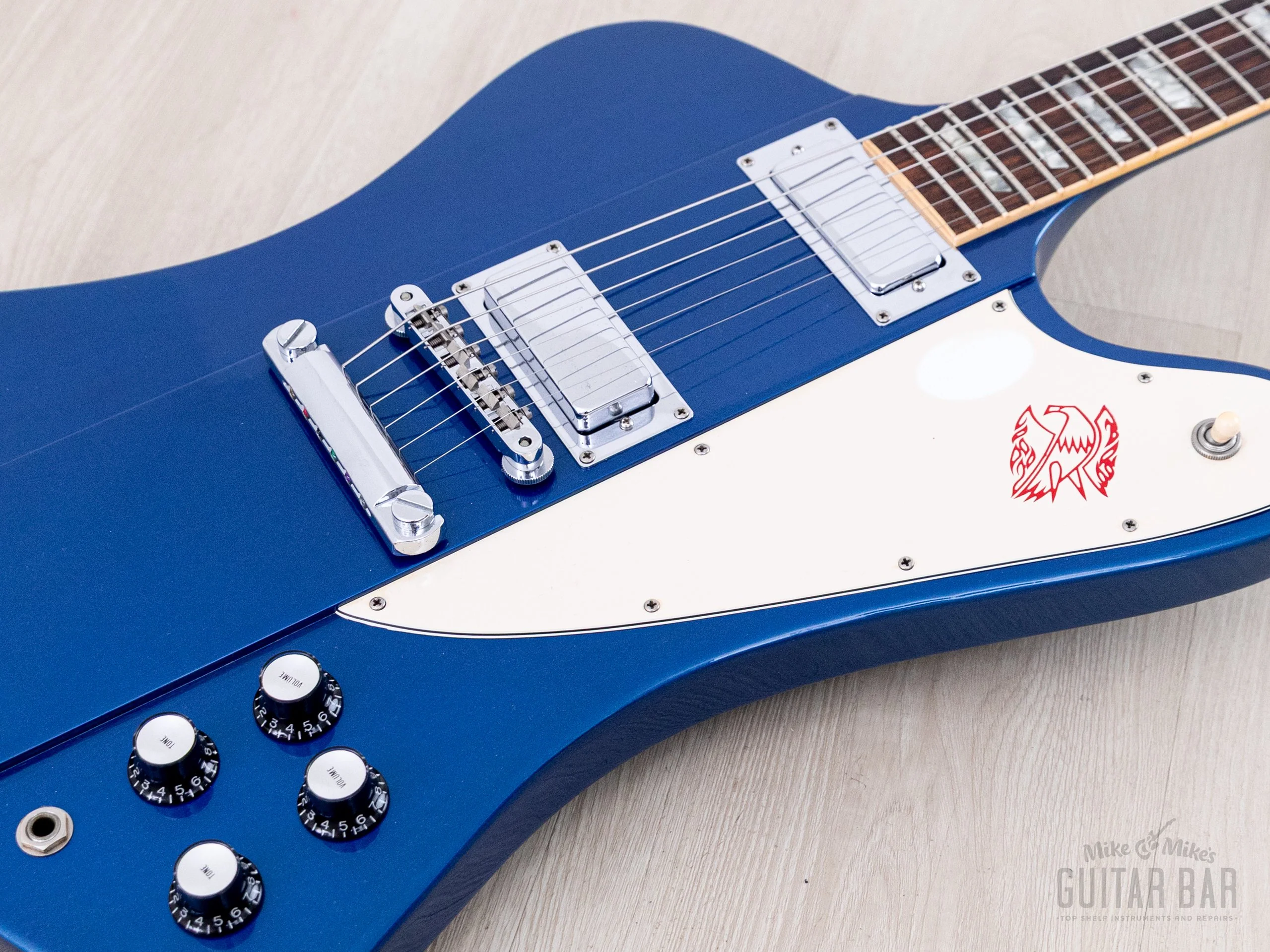 2001 Gibson Limited Edition Firebird V Reverse Body Sapphire Blue w/ Banjo Tuners, Case & Tags, Yamano - Image 8