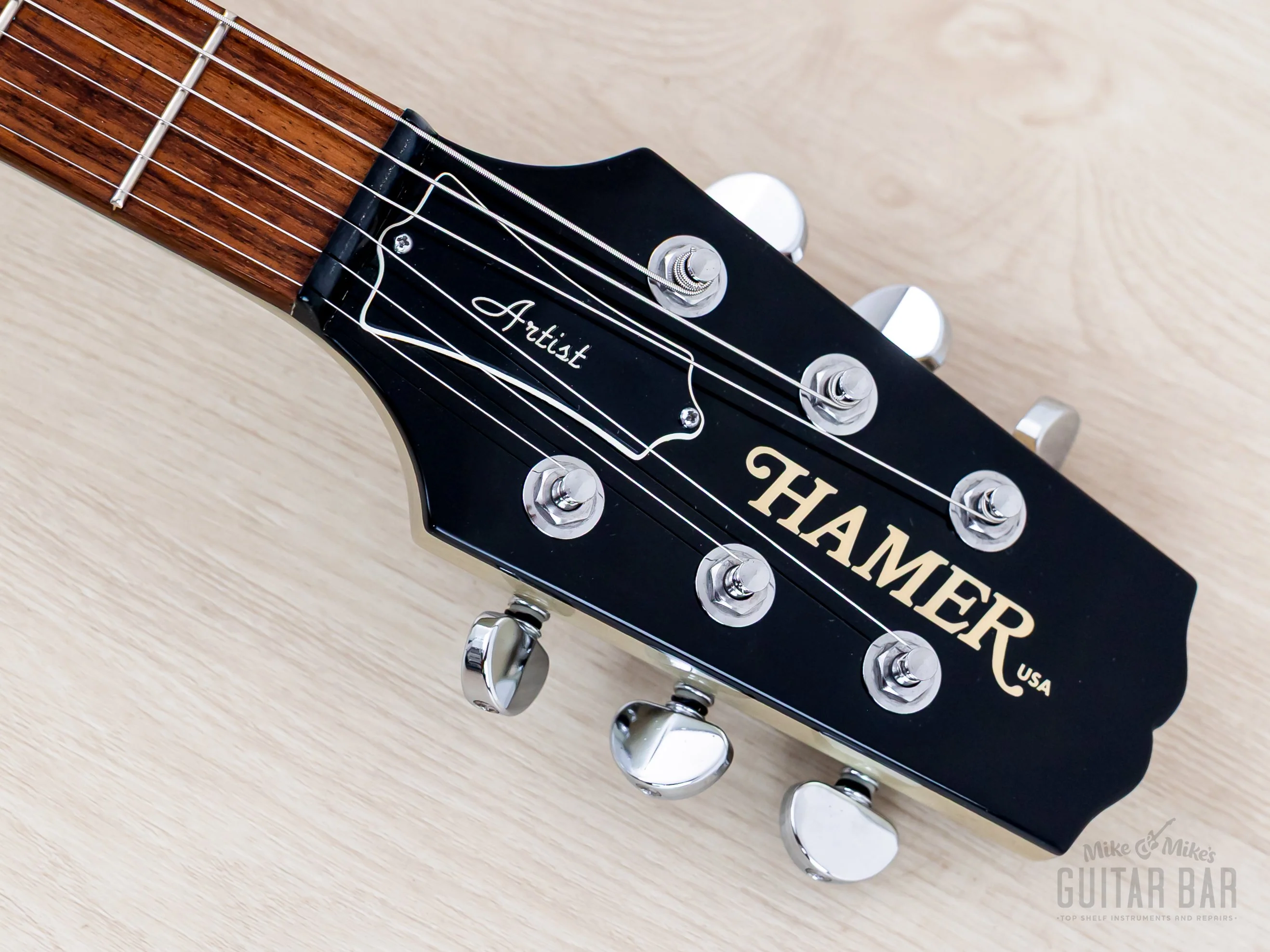 2001 Hamer USA Artist Semi-Hollow Guitar Silver Sparkle w/ Seymour Duncan '59 SH-1, Case - Image 4