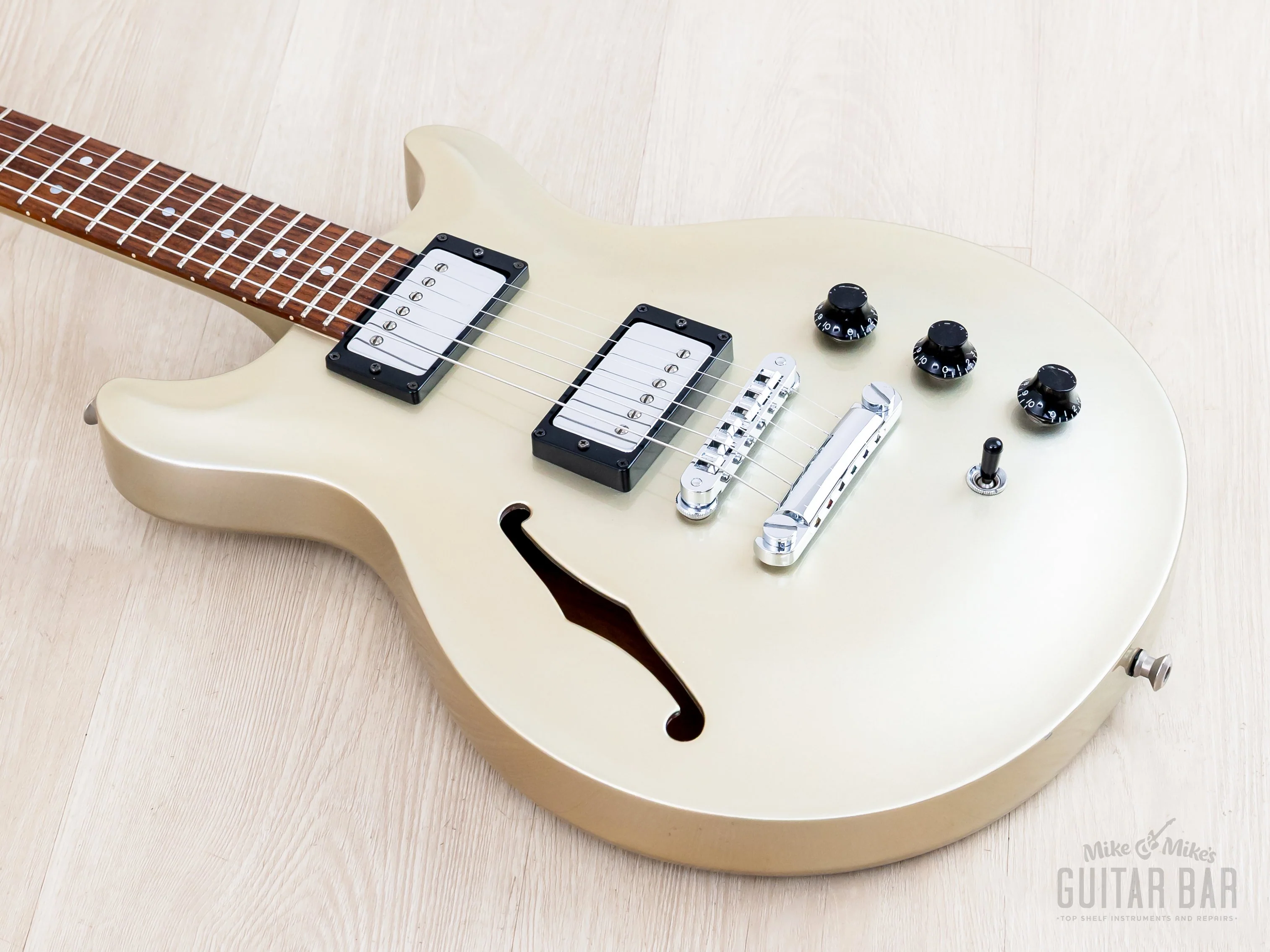 2001 Hamer USA Artist Semi-Hollow Guitar Silver Sparkle w/ Seymour Duncan '59 SH-1, Case - Image 9