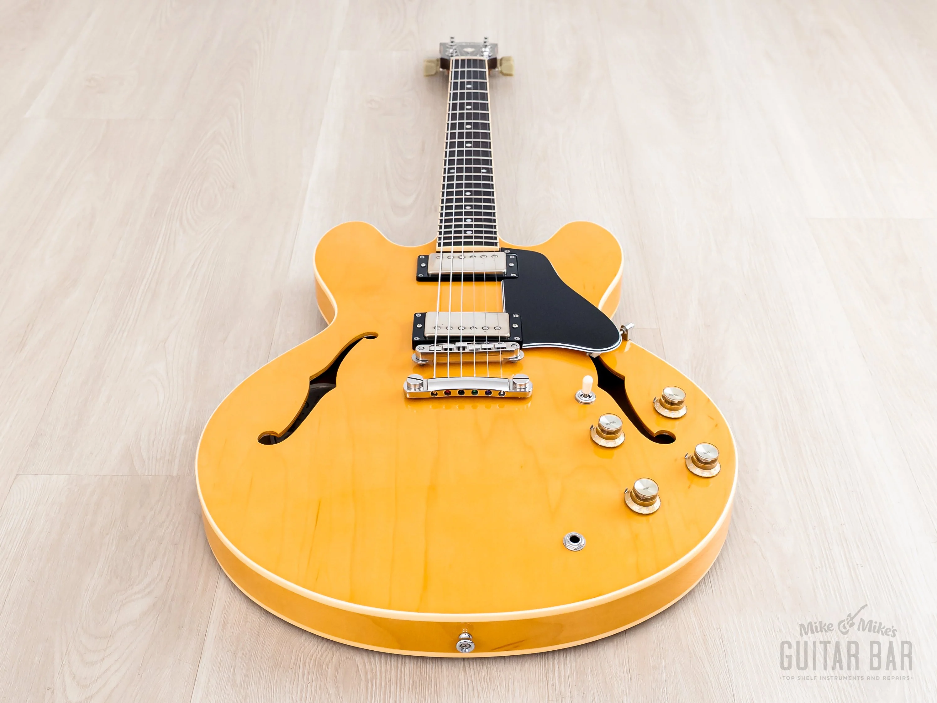 2002 Epiphone Elite 1963 ES-335 Dot Natural w/ Open Book Headstock, Case & Tag, Japan Terada - Image 11