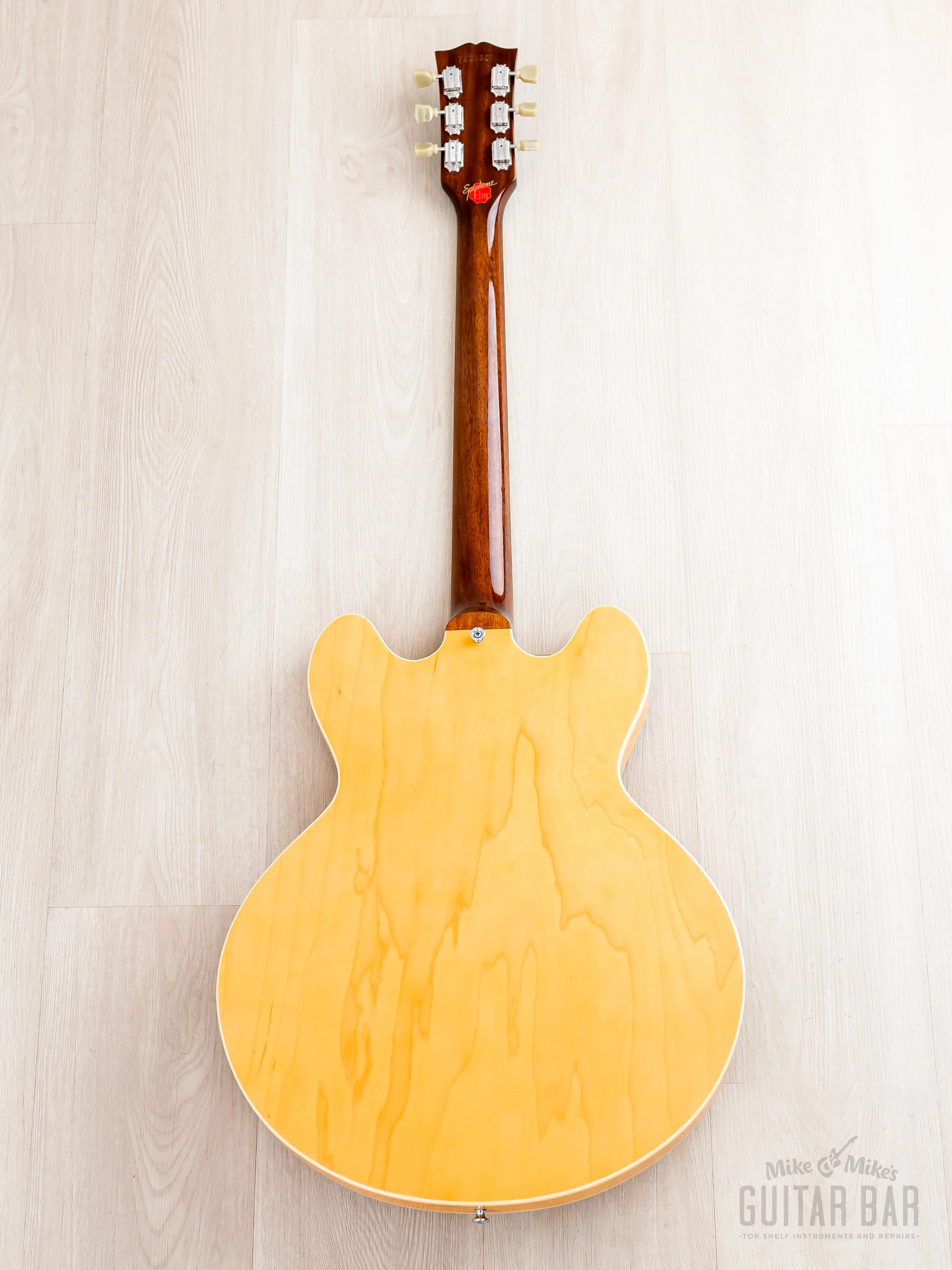 2002 Epiphone Elite 1963 ES-335 Dot Natural w/ Open Book Headstock, Case & Tag, Japan Terada - Image 3