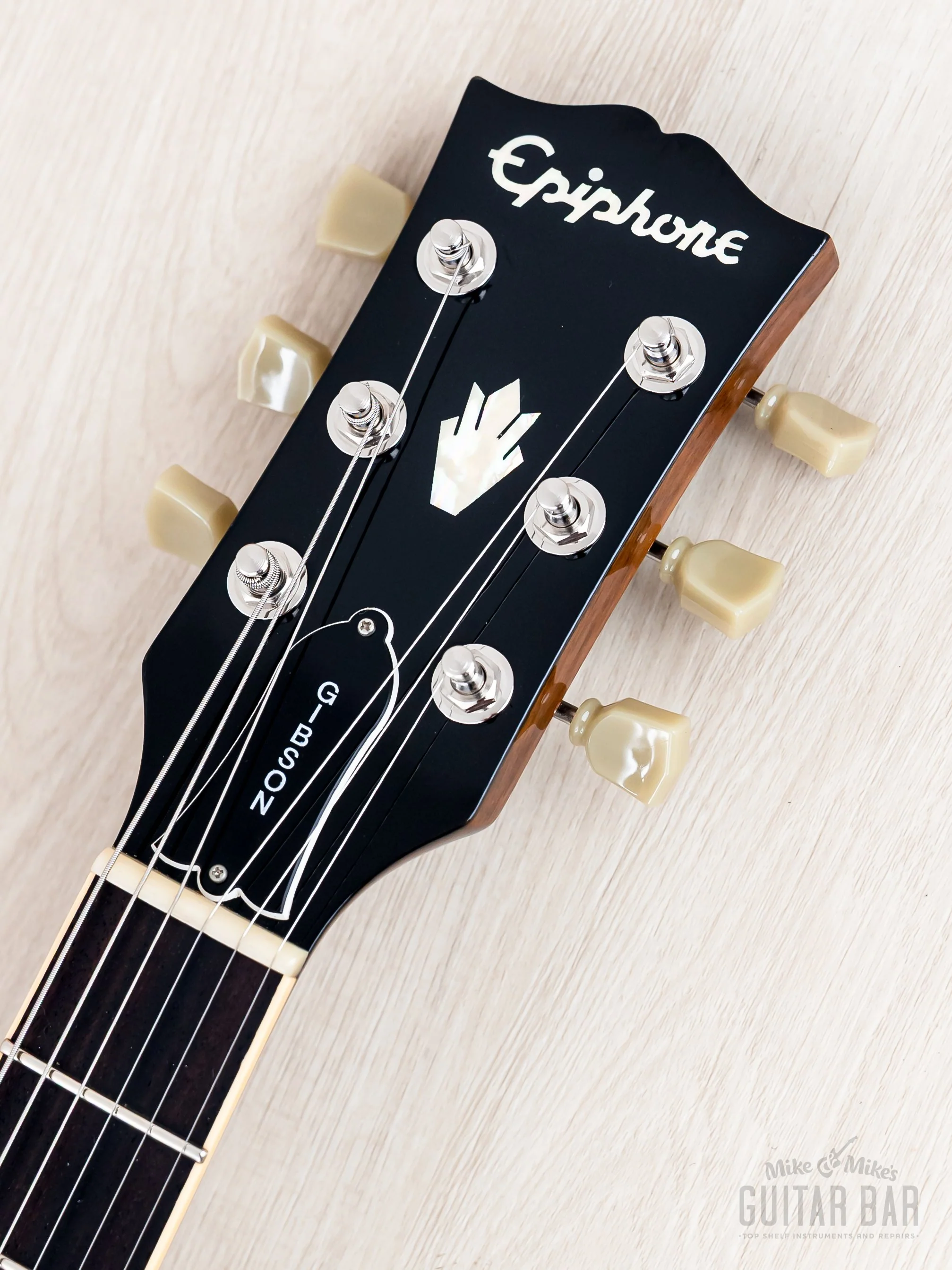 2002 Epiphone Elite 1963 ES-335 Dot Natural w/ Open Book Headstock, Case & Tag, Japan Terada - Image 4