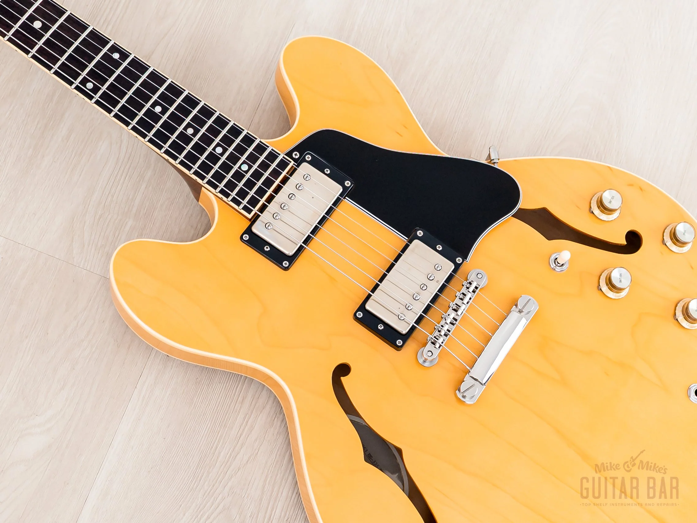 2002 Epiphone Elite 1963 ES-335 Dot Natural w/ Open Book Headstock, Case & Tag, Japan Terada - Image 8