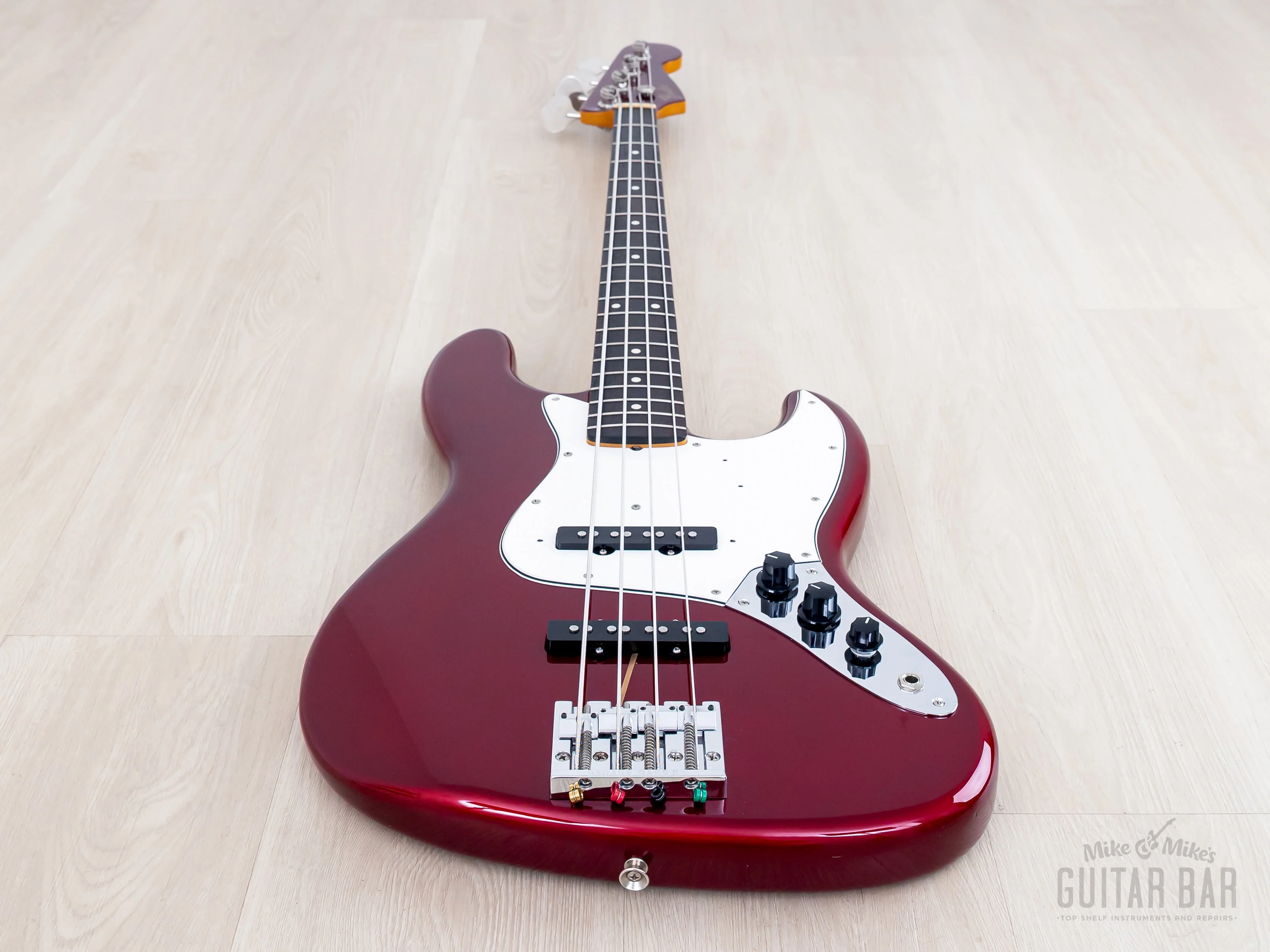 2002 Fender Jazz Bass ‘62 Vintage Reissue JB62-58/MH Candy Apple Red + Headstock w/ Badass, Japan CIJ - Image 11
