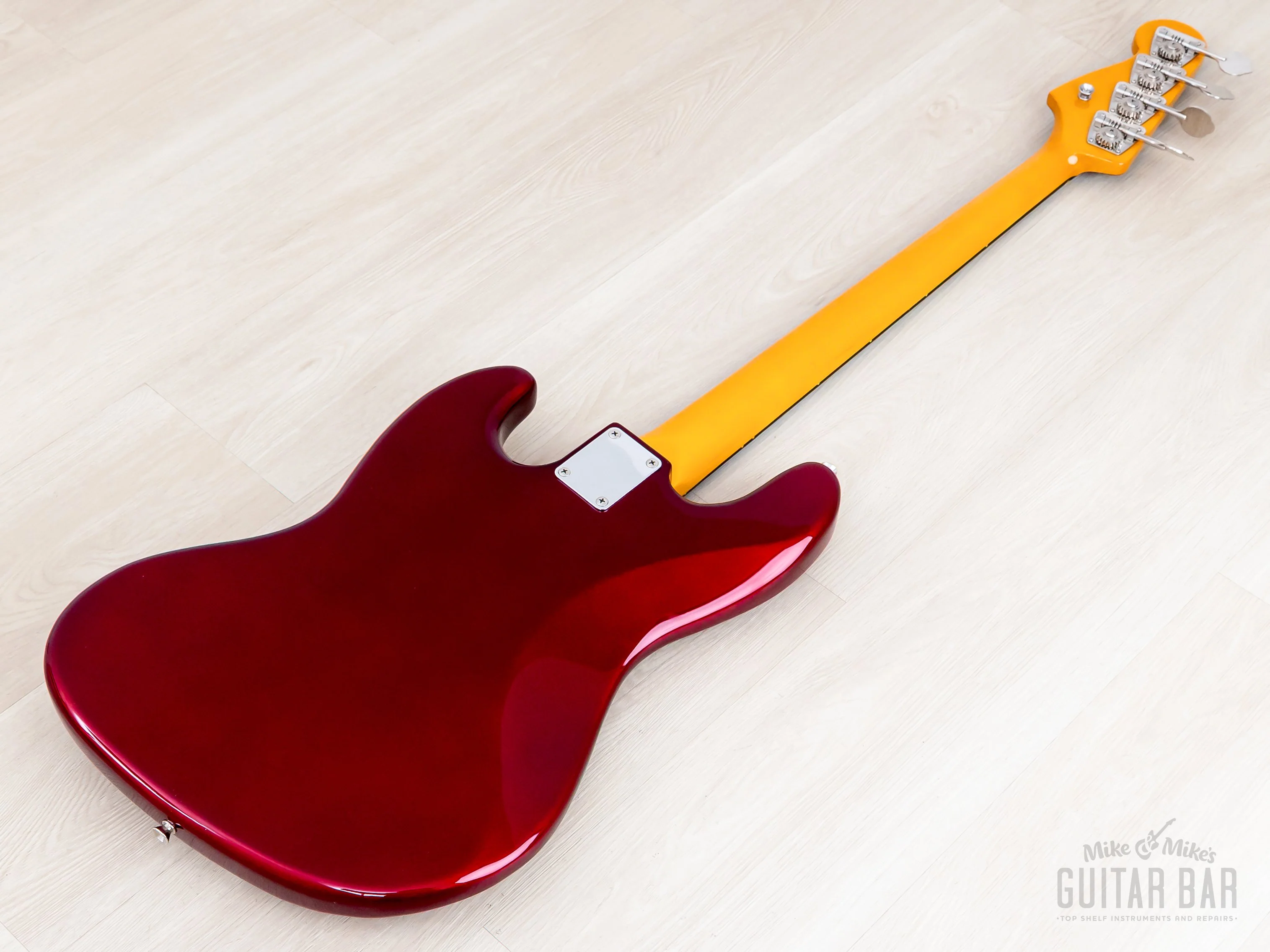 2002 Fender Jazz Bass ‘62 Vintage Reissue JB62-58/MH Candy Apple Red + Headstock w/ Badass, Japan CIJ - Image 14
