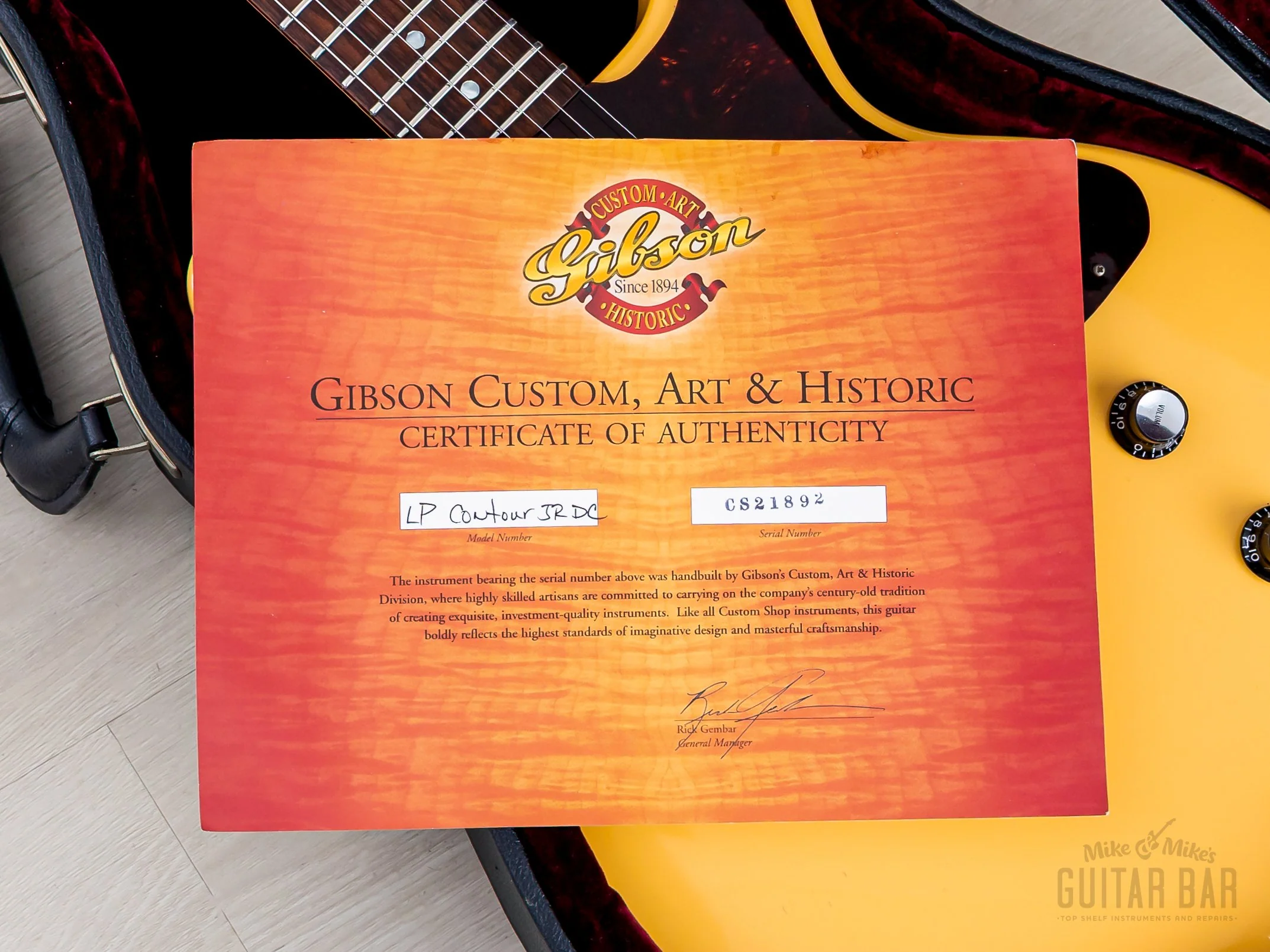 2002 Gibson Prototyle One-Off Les Paul Junior Contour Double Cut TV Yellow w/ Case, COA - Image 18
