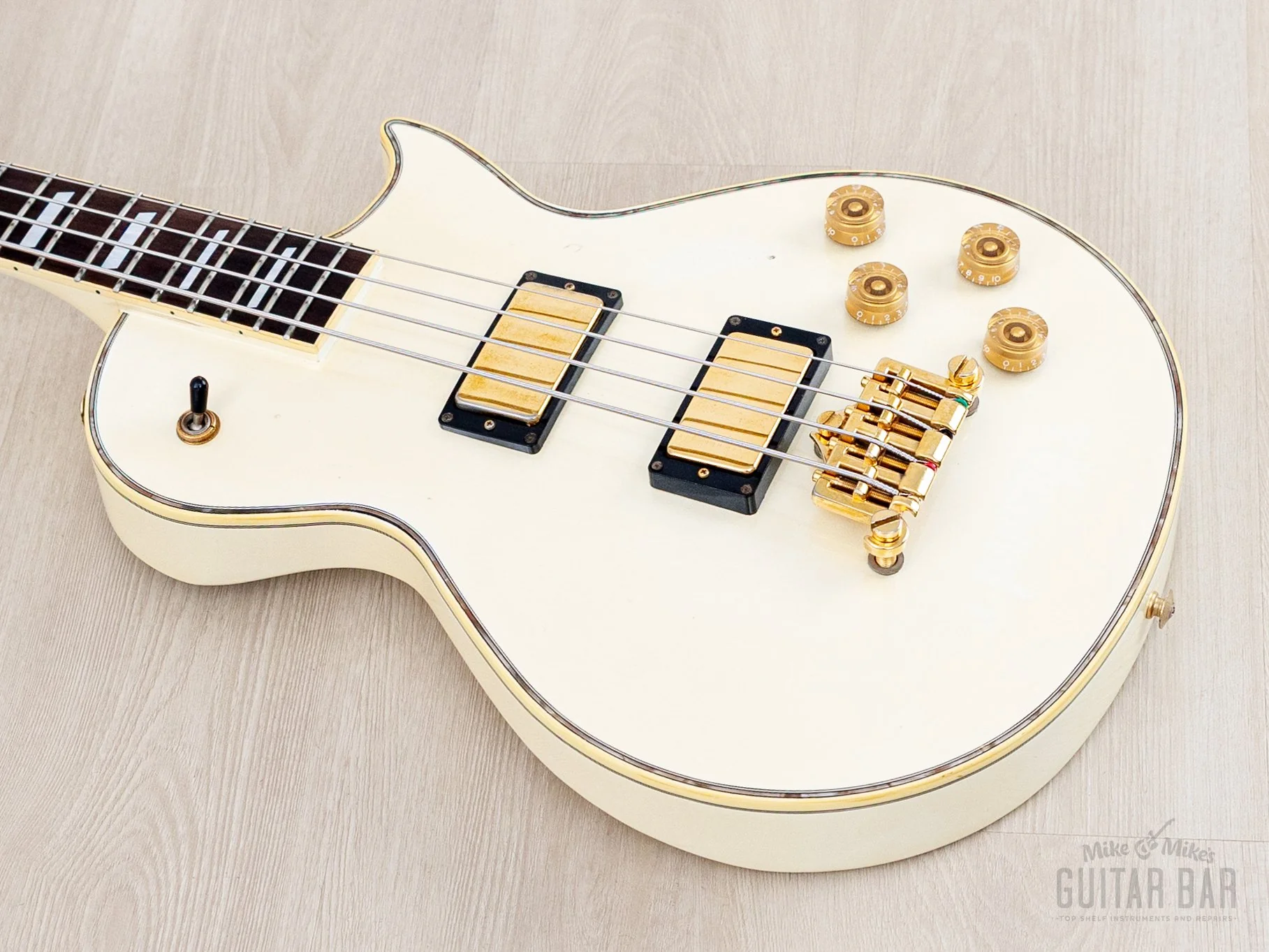 2002 Greco LGB-90 Full Scale LP Custom Bass Pearl White, Japan Fujigen - Image 10