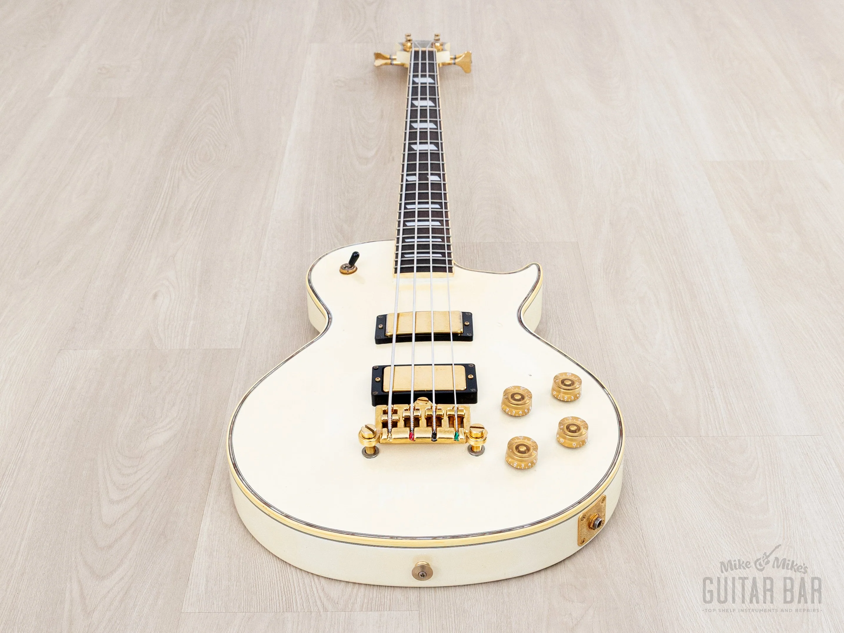 2002 Greco LGB-90 Full Scale LP Custom Bass Pearl White, Japan Fujigen - Image 11