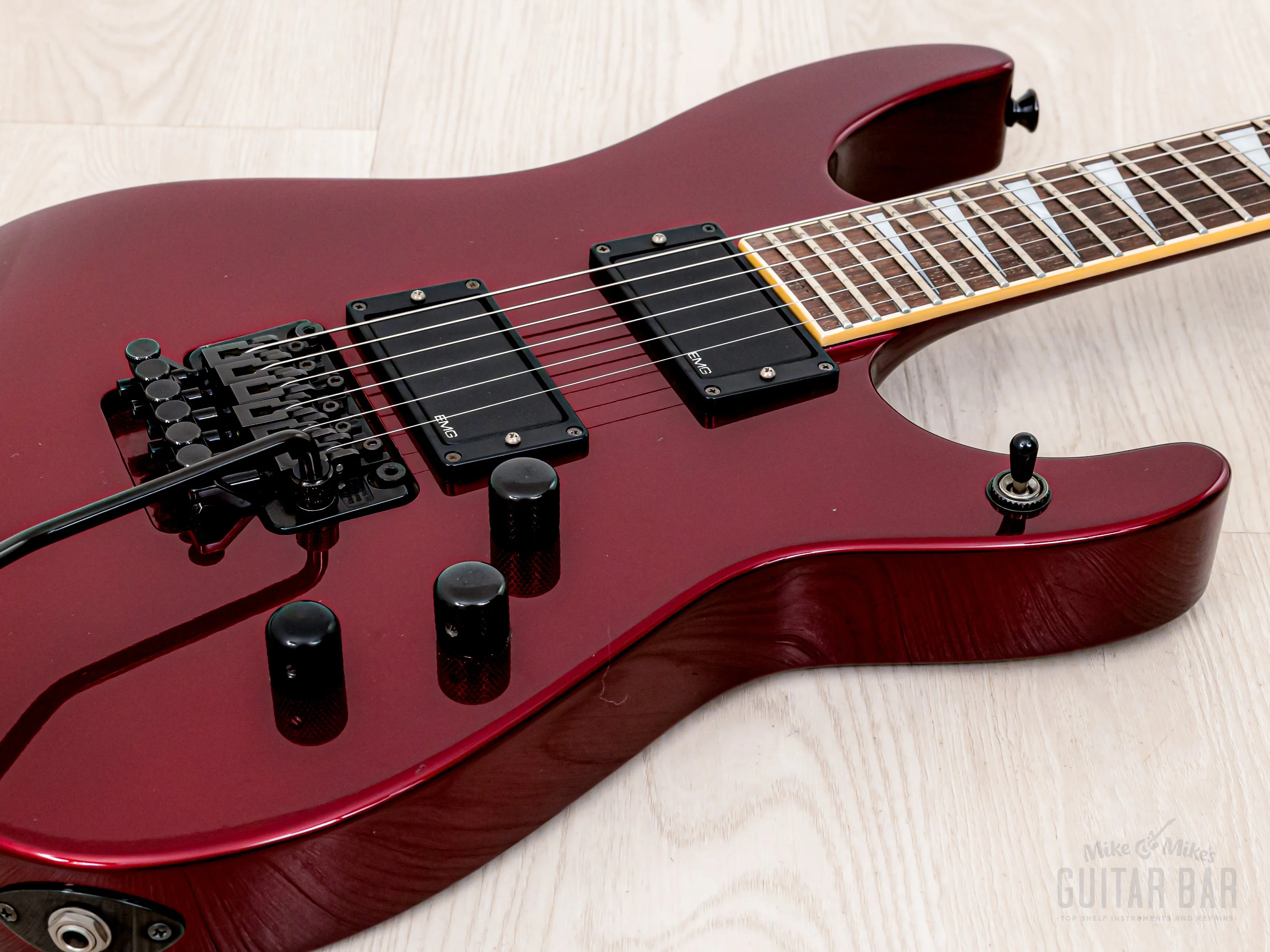 2002 Jackson Stars Soloist JSSLE-150 Vintage Neck Through Guitar Midnight Red w/ EMG 81, Floyd Rose & Hangtags - Image 6