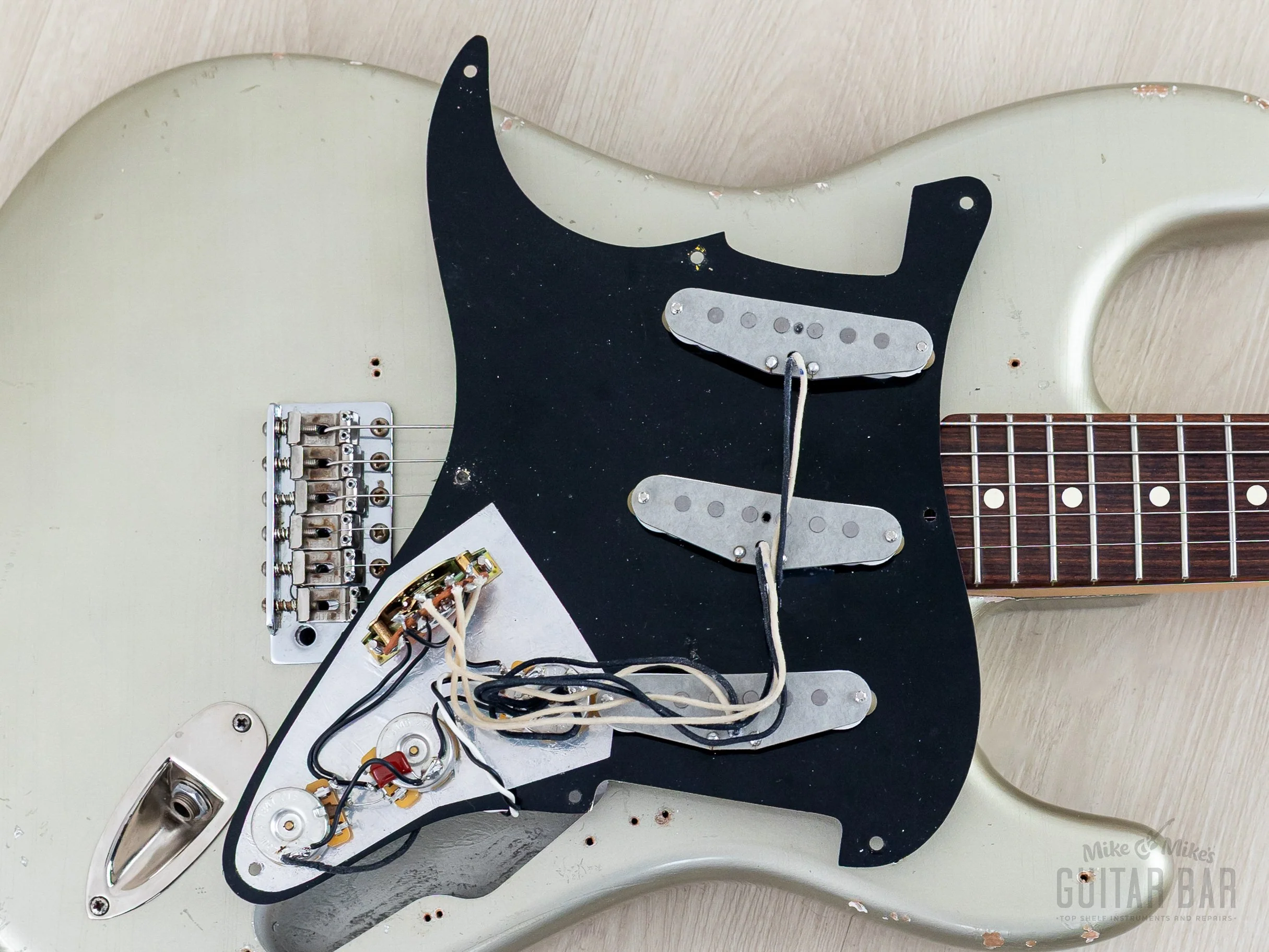 2004 Fender + MJT Stratocaster Partscaster Limited Edition CME Neck & Inca Silver Relic Body w/ Custom '69 Pickups, Case - Image 17