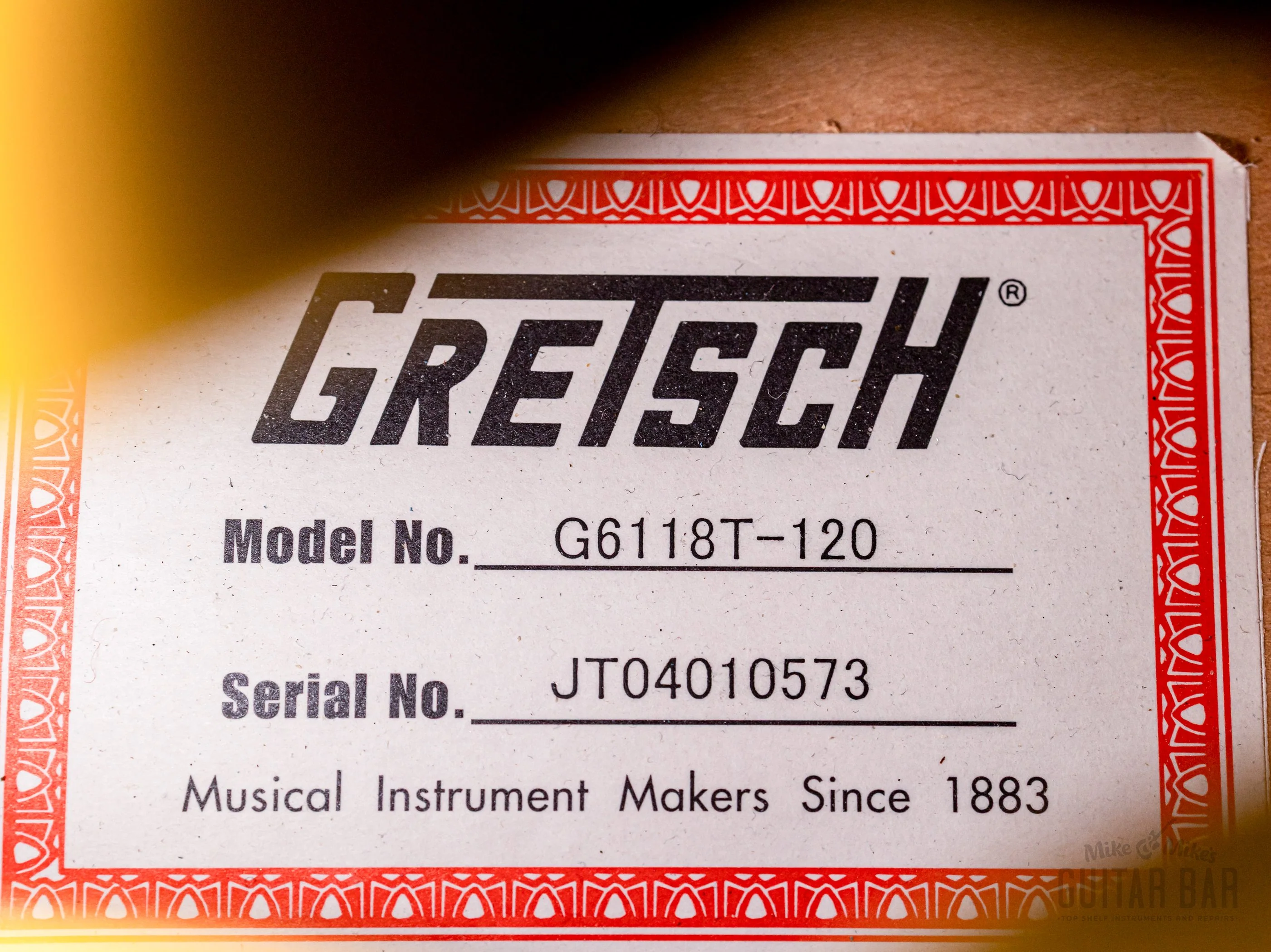 2004 Gretsch G6118T-120 Anniversary Bamboo Yellow w/ TV Jones Classic FilterTron, Bigsby & Case - Image 6