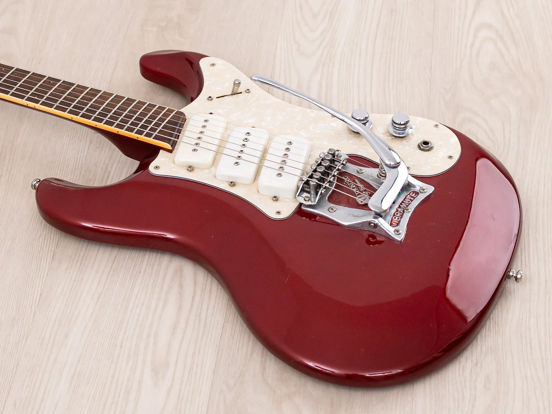 2004 Mosrite Eurorite 3 Pickup Non-Production Ventures-Style Guitar, Candy Apple Red w/ Case, Fillmore - Image 10
