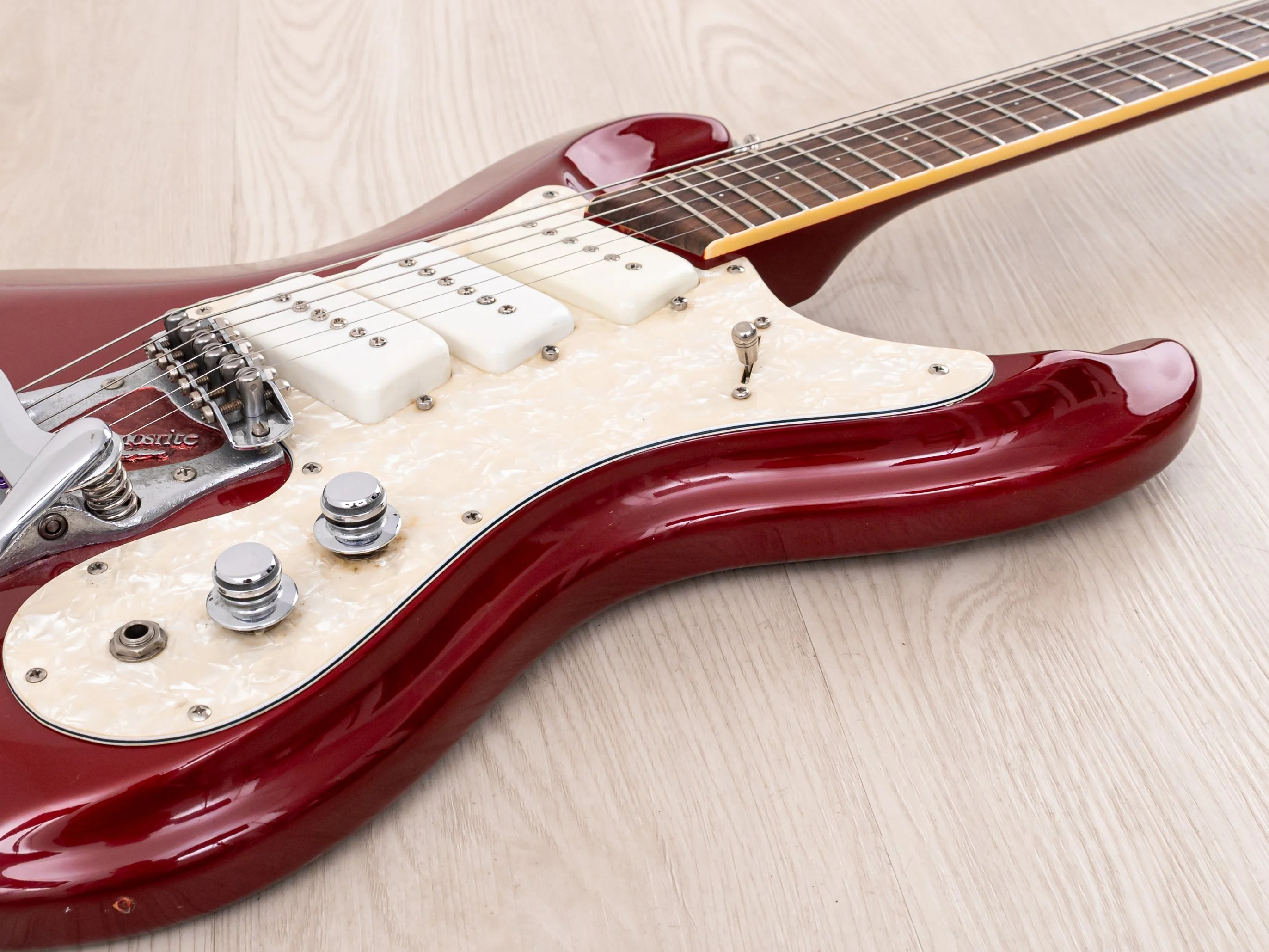 2004 Mosrite Eurorite 3 Pickup Non-Production Ventures-Style Guitar, Candy Apple Red w/ Case, Fillmore - Image 6