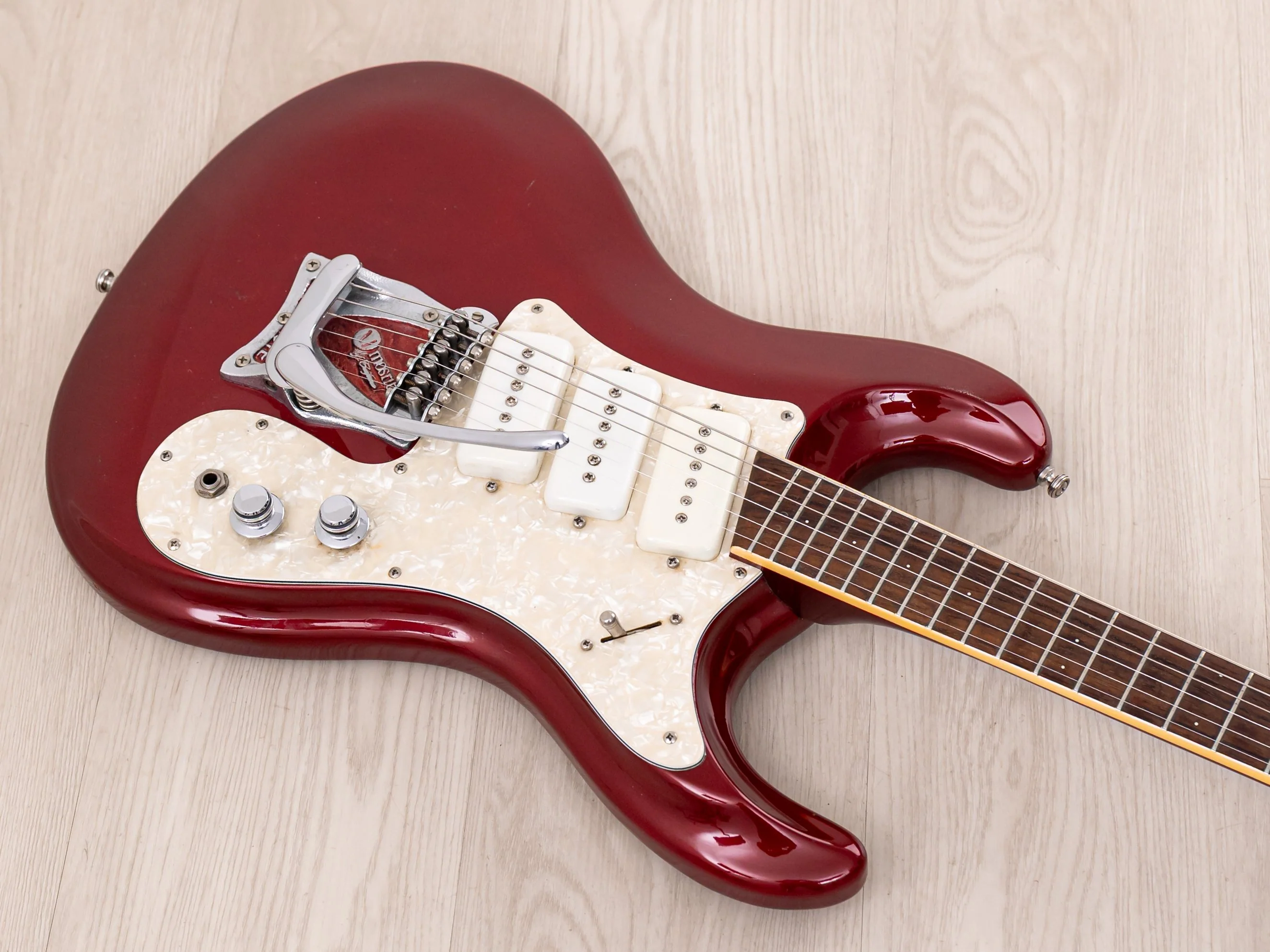 2004 Mosrite Eurorite 3 Pickup Non-Production Ventures-Style Guitar, Candy Apple Red w/ Case, Fillmore - Image 9