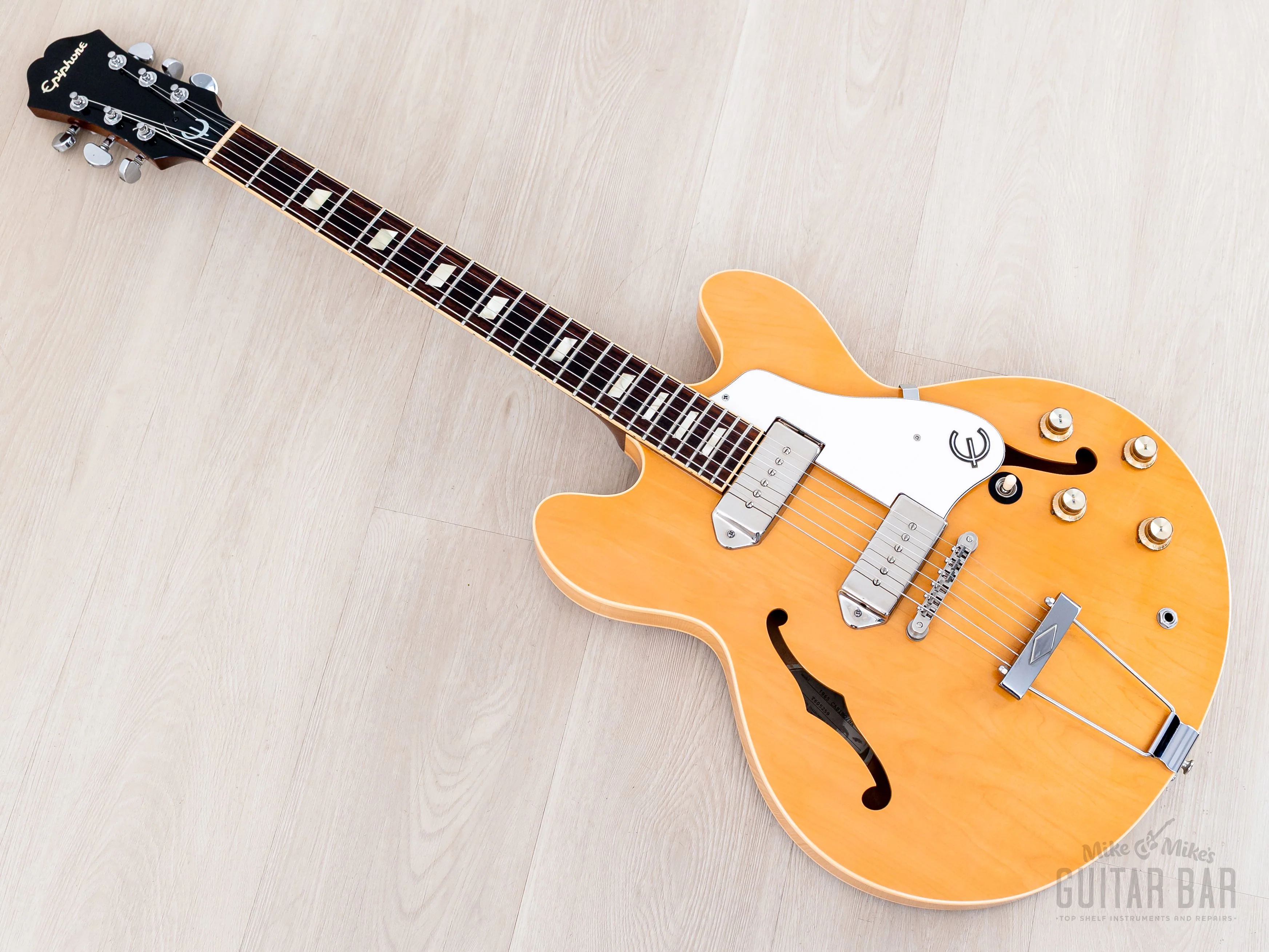 2006 Epiphone Elitist 1965 Casino Natural Revolution, Near-Mint w/ Case & Gibson P-90s, Japan - Image 12