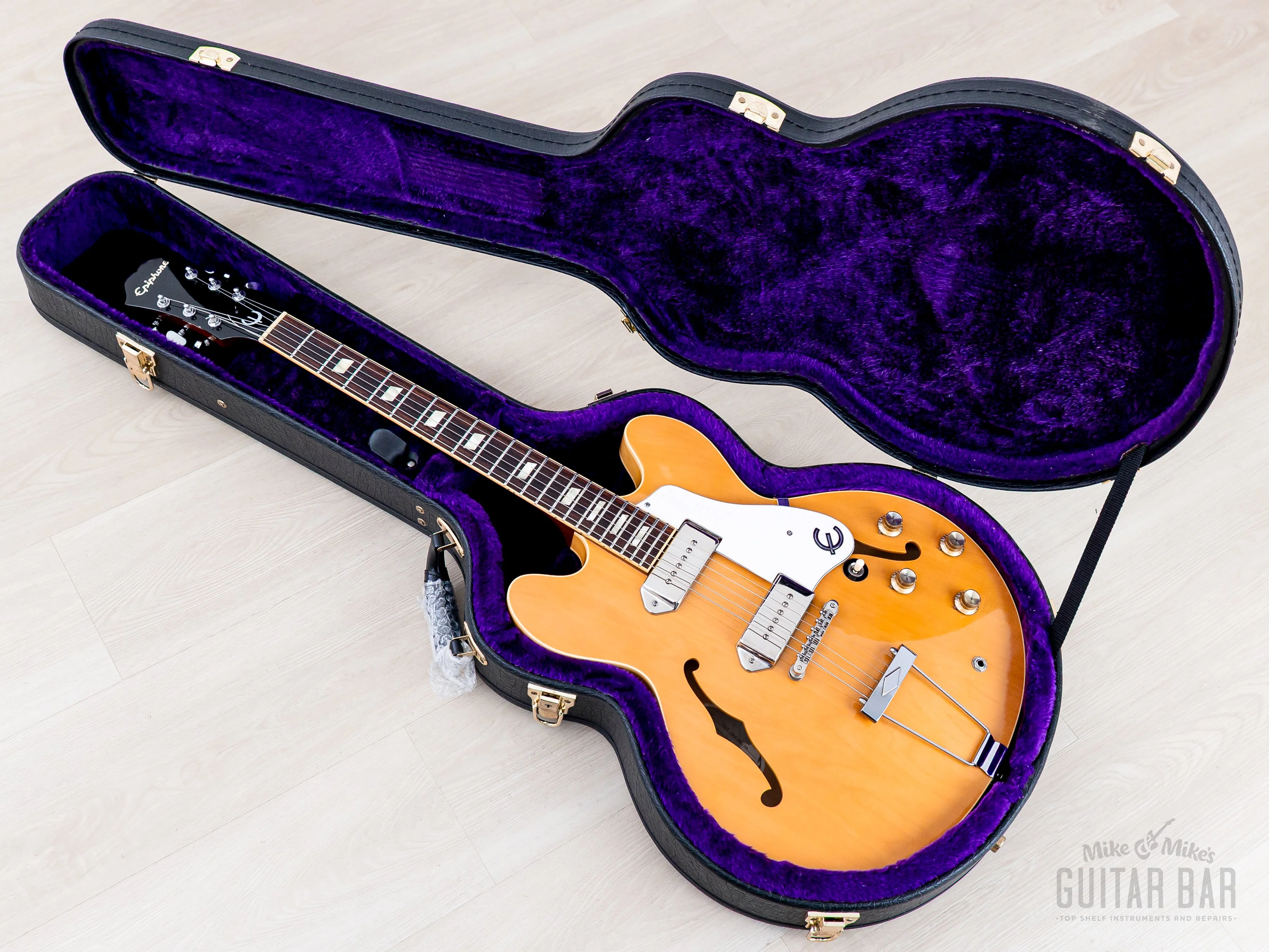 2006 Epiphone Elitist 1965 Casino Natural Revolution, Near-Mint w/ Case & Gibson P-90s, Japan - Image 16