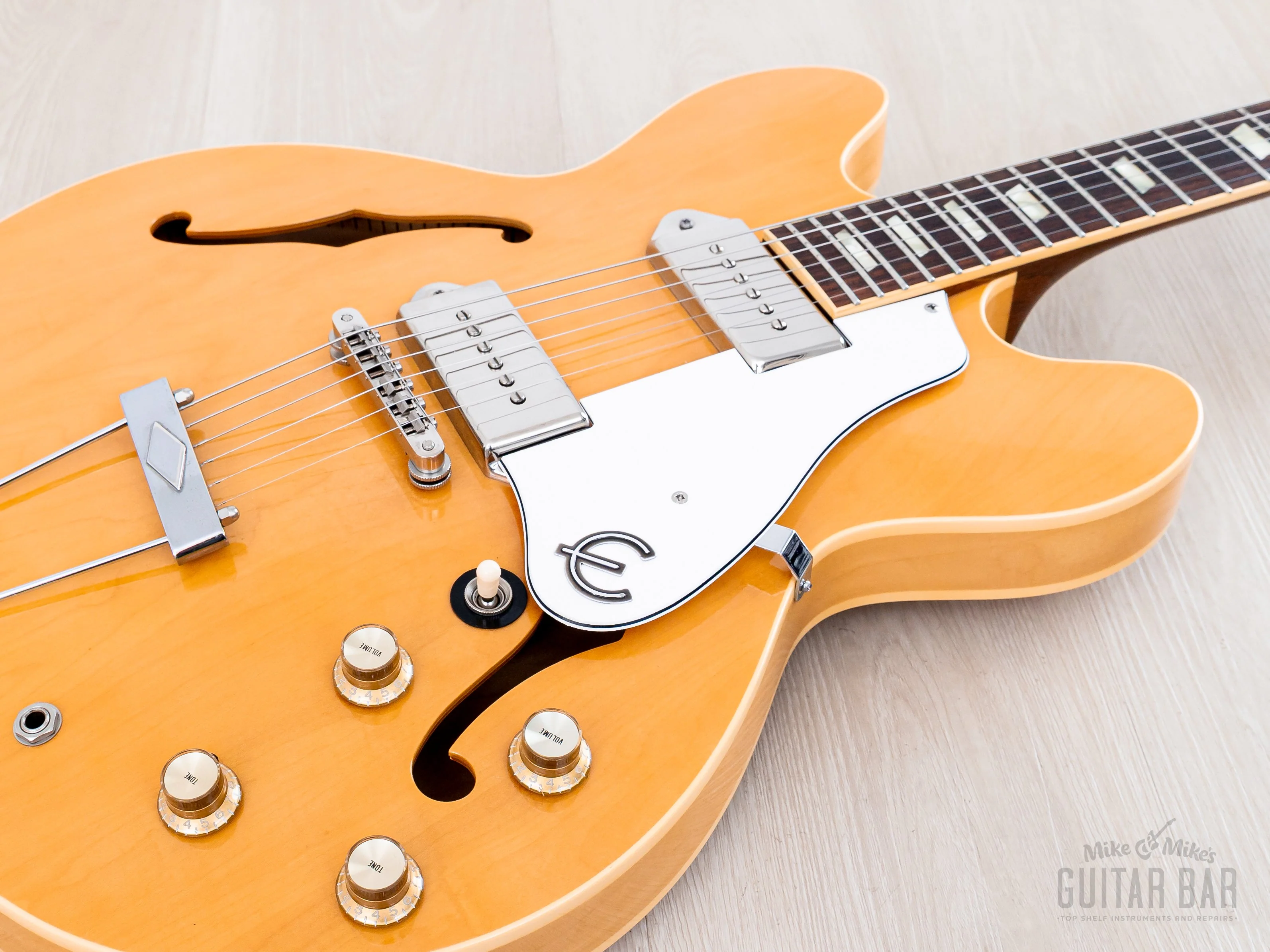 2006 Epiphone Elitist 1965 Casino Natural Revolution, Near-Mint w/ Case & Gibson P-90s, Japan - Image 7