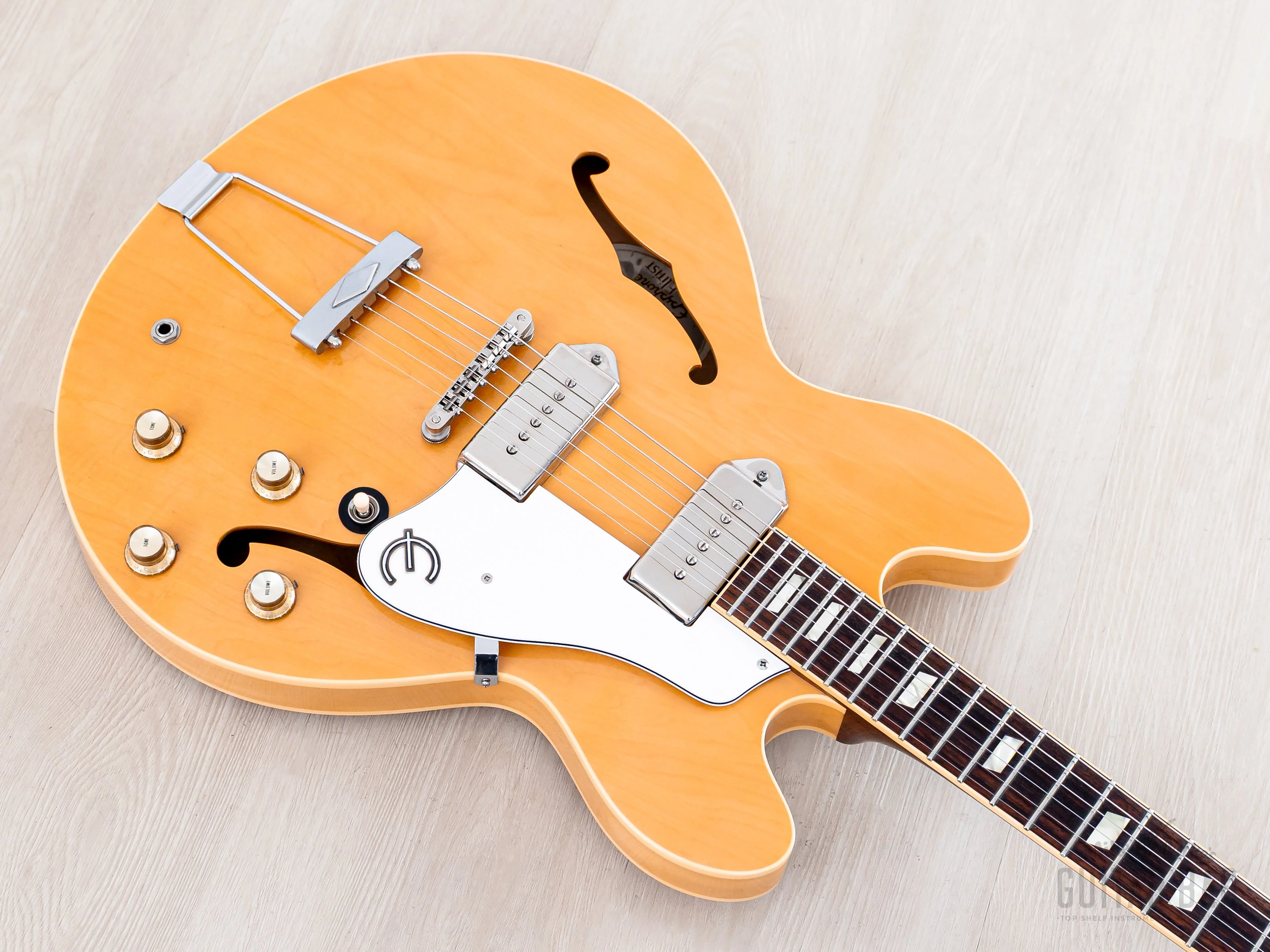 2006 Epiphone Elitist 1965 Casino Natural Revolution, Near-Mint w/ Case & Gibson P-90s, Japan - Image 9