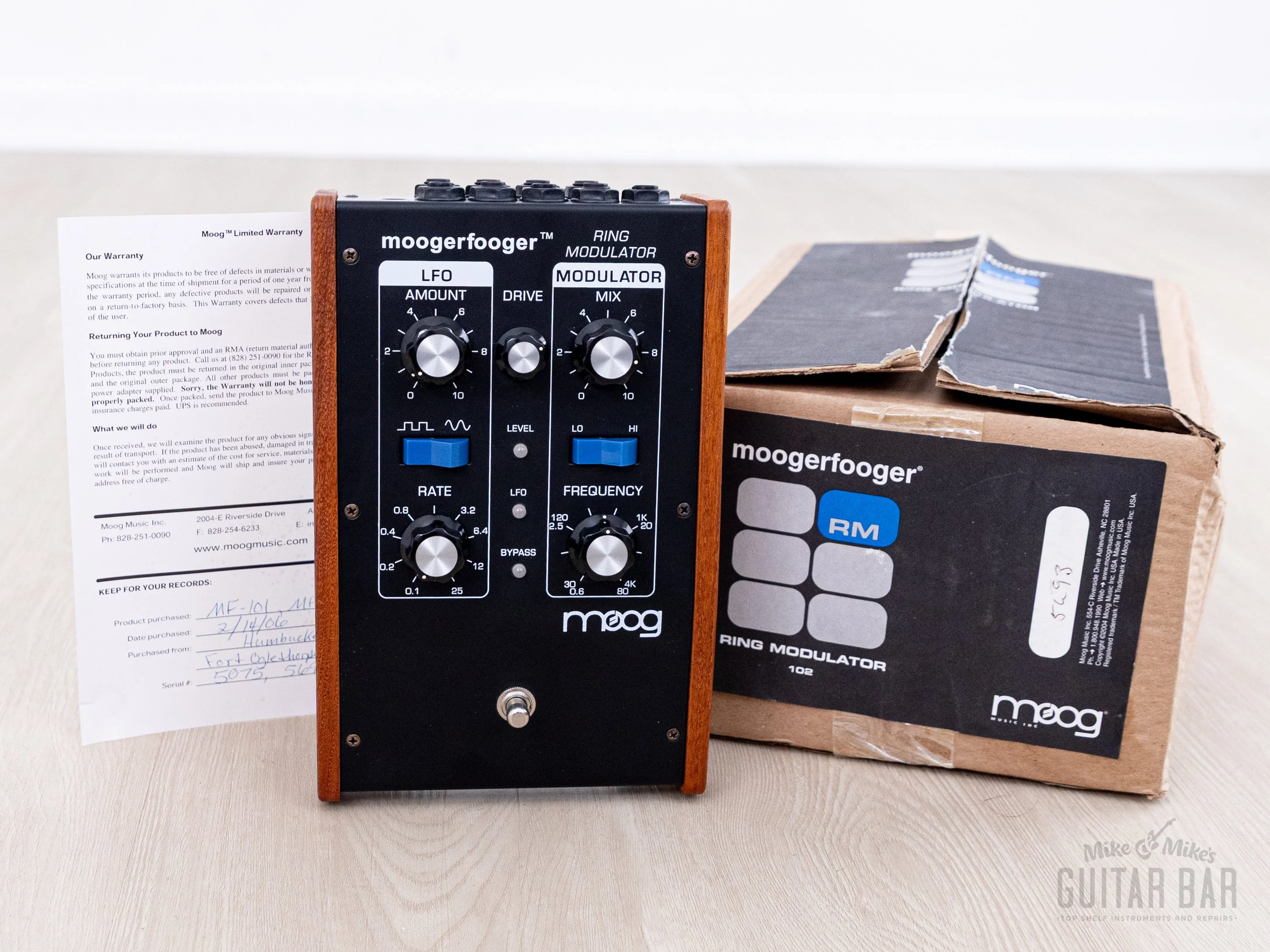 2006 Moog Moogerfooger MF-102 Ring Modulator Mint w/ Box, Power Supply, Paperwork