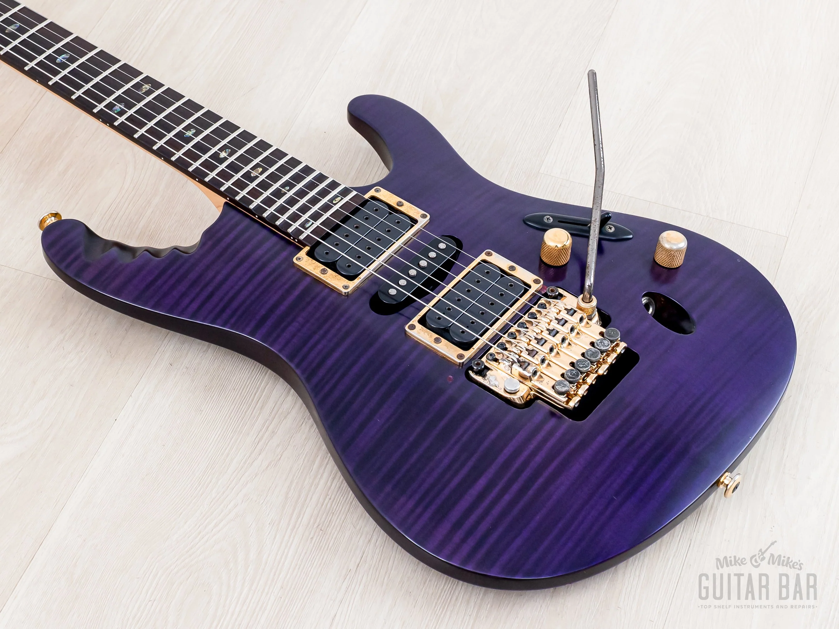 2008 Ibanez EGEN18-TVF Herman Li Signature Transparent Violet Flat HSH w/ DiMarzio - Image 10