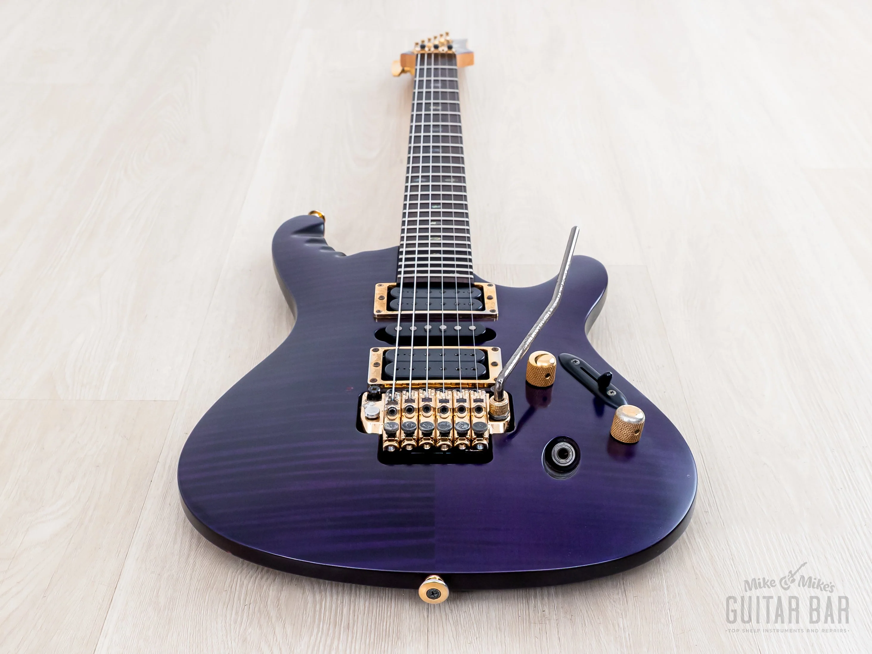 2008 Ibanez EGEN18-TVF Herman Li Signature Transparent Violet Flat HSH w/ DiMarzio - Image 11