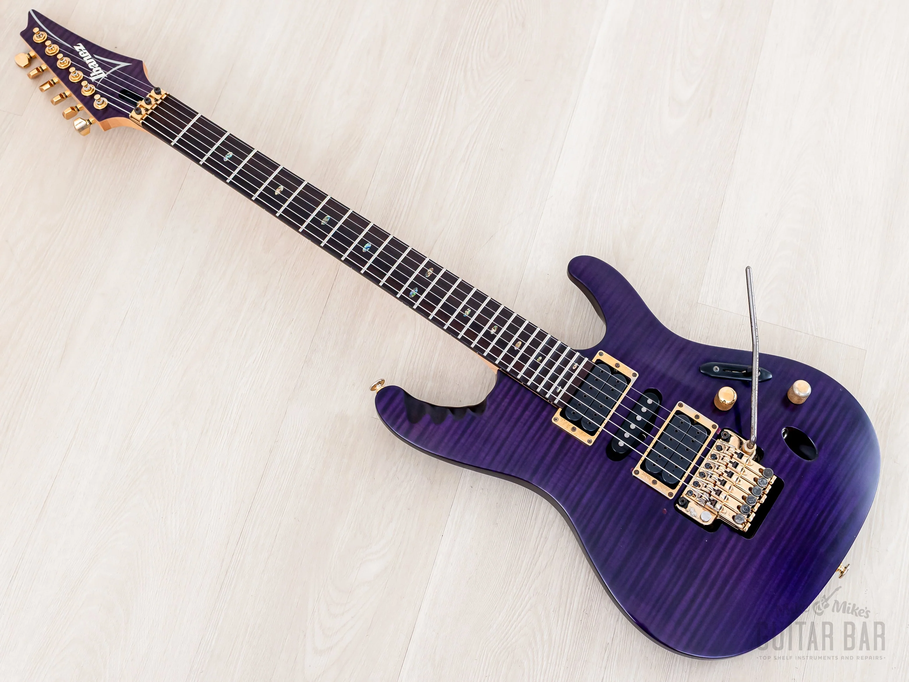 2008 Ibanez EGEN18-TVF Herman Li Signature Transparent Violet Flat HSH w/ DiMarzio - Image 12