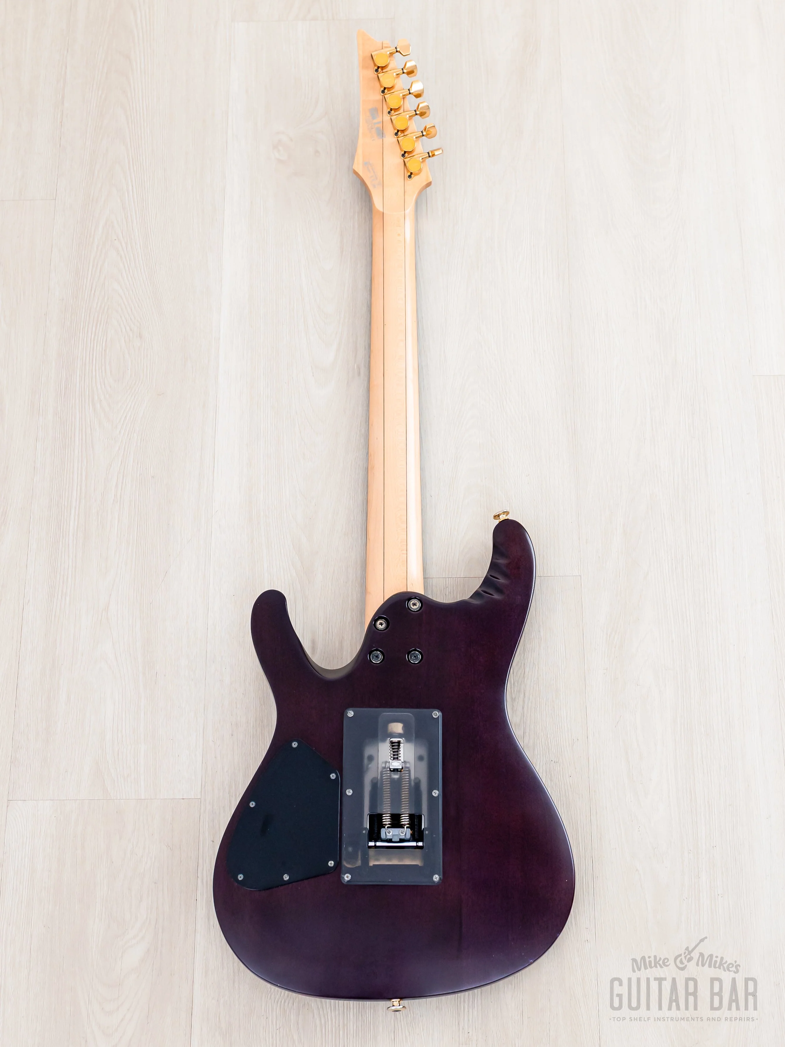 2008 Ibanez EGEN18-TVF Herman Li Signature Transparent Violet Flat HSH w/ DiMarzio - Image 3