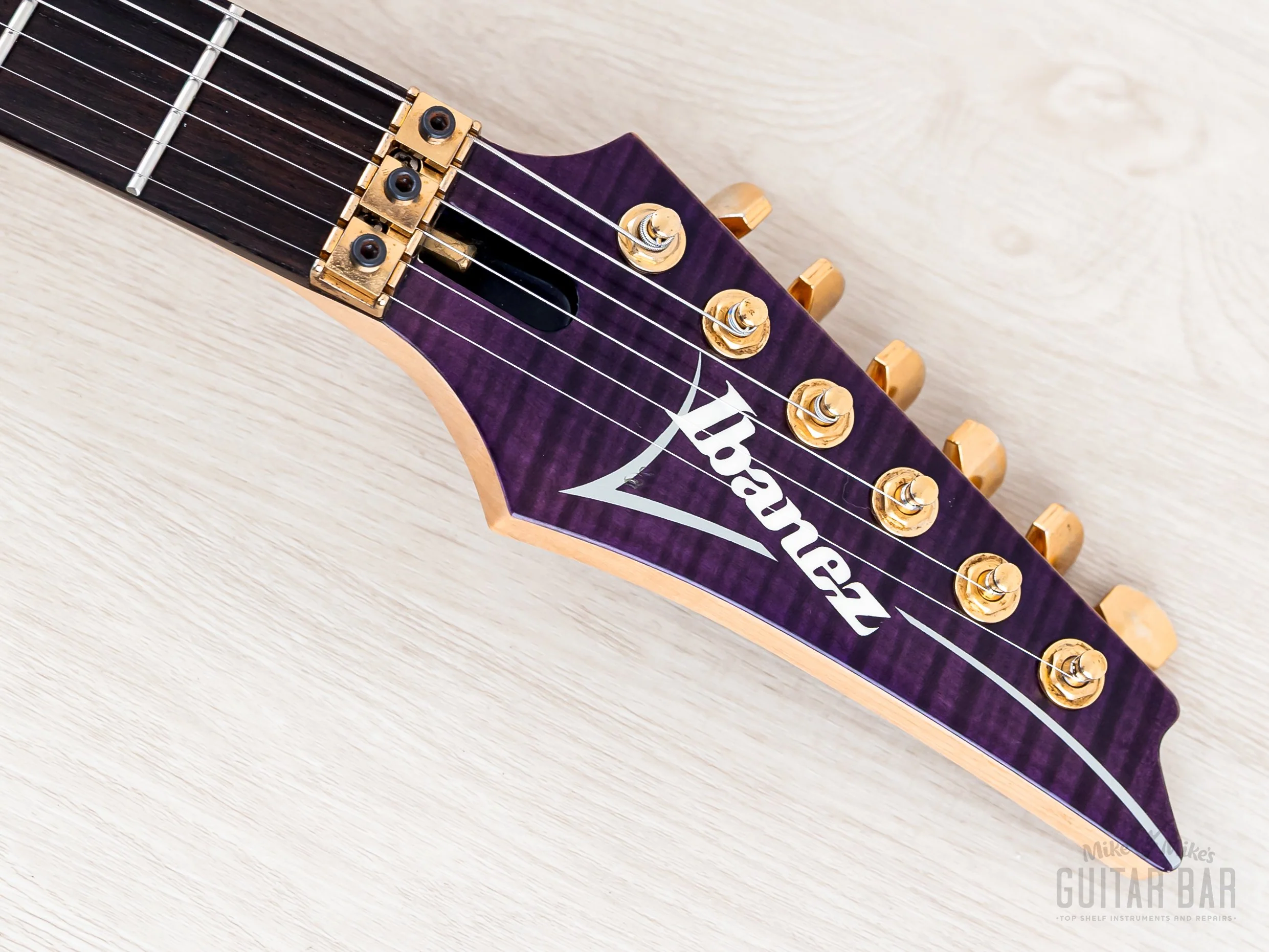 2008 Ibanez EGEN18-TVF Herman Li Signature Transparent Violet Flat HSH w/ DiMarzio - Image 4