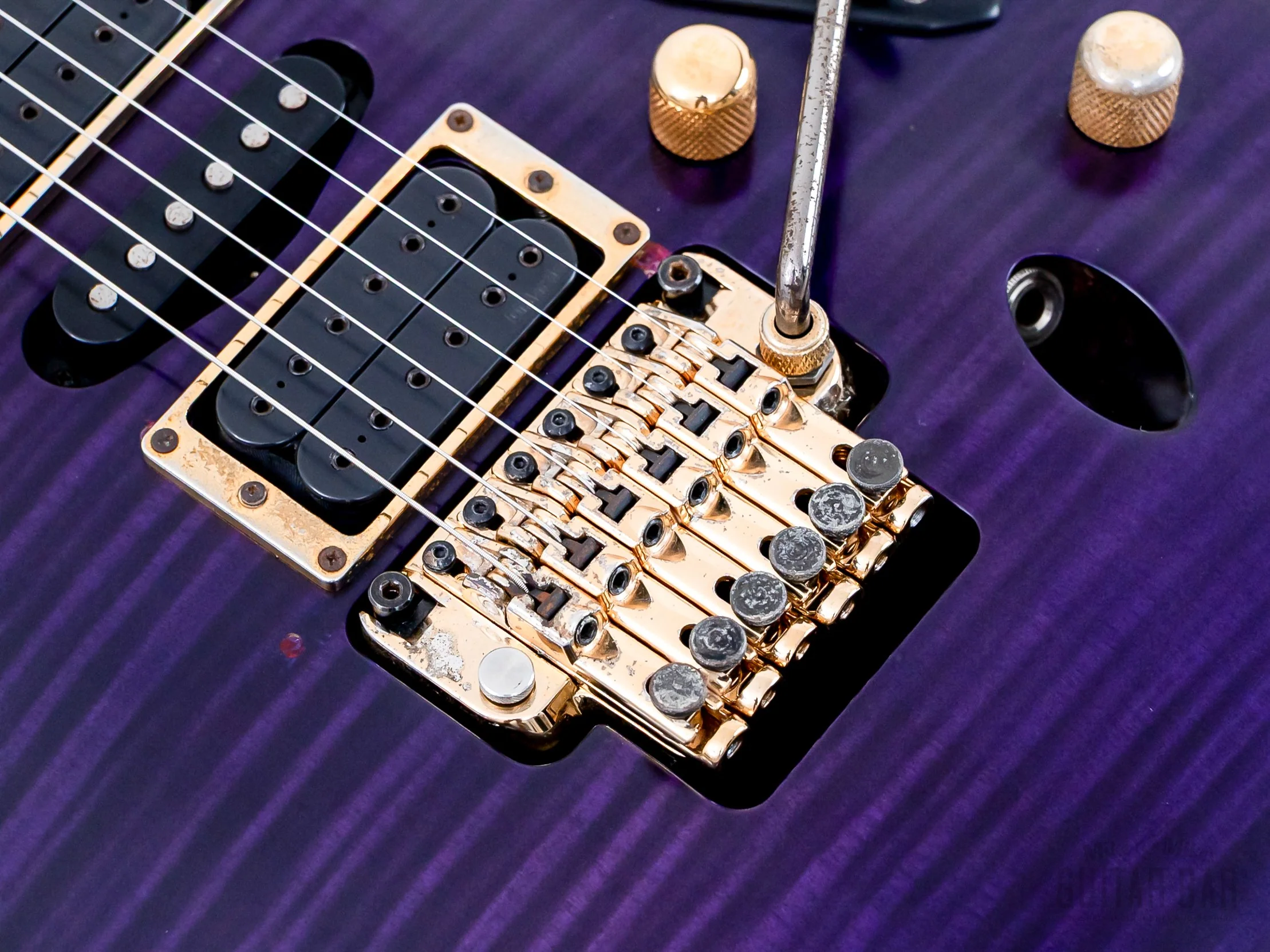 2008 Ibanez EGEN18-TVF Herman Li Signature Transparent Violet Flat HSH w/ DiMarzio - Image 8