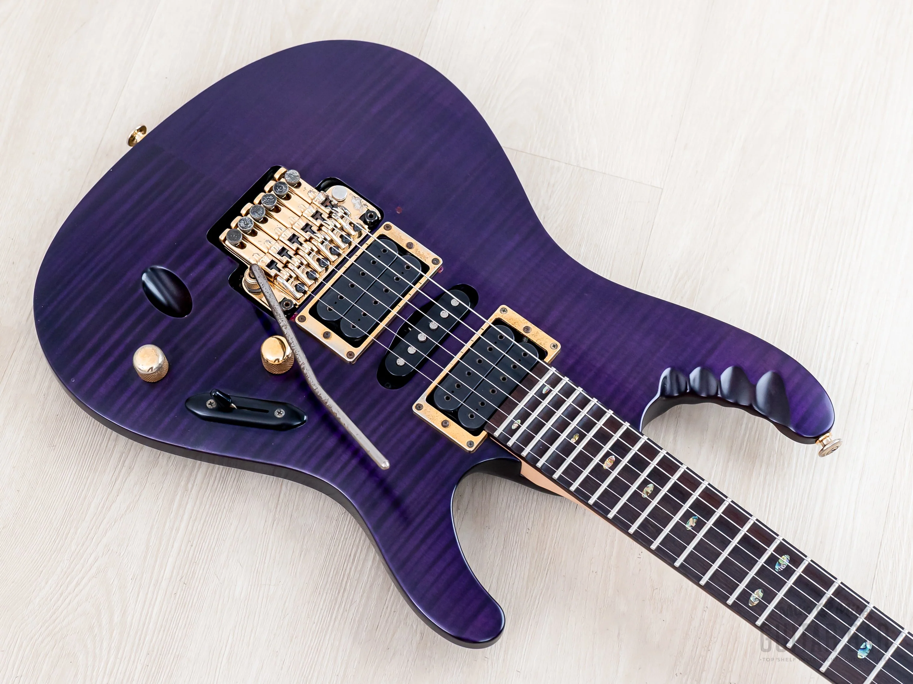 2008 Ibanez EGEN18-TVF Herman Li Signature Transparent Violet Flat HSH w/ DiMarzio - Image 9