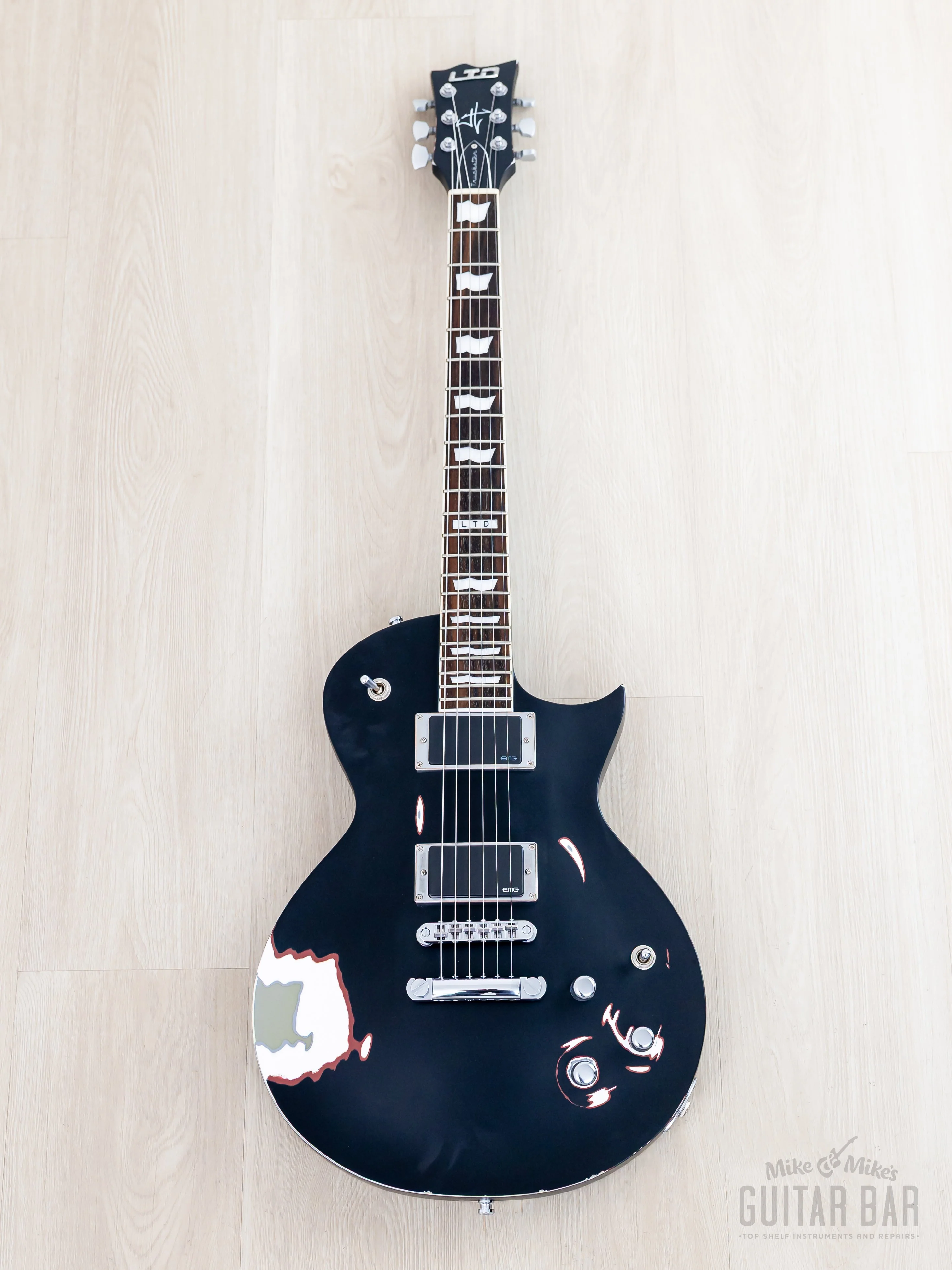 2009 ESP LTD James Hetfield Truckster Aged Black Satin w/ Case, Japan L-Serial, Metallica - Image 2