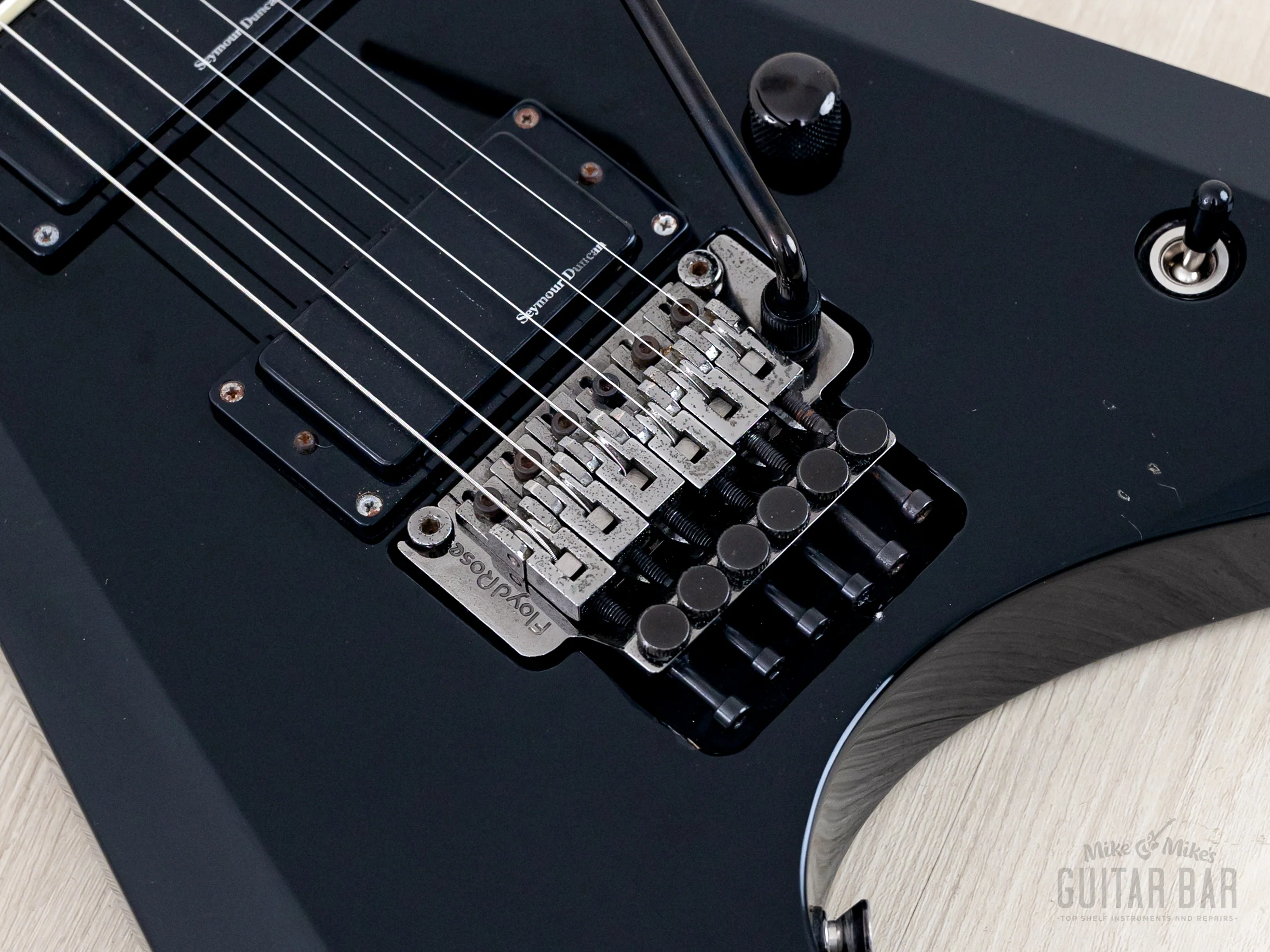 2011 ESP Arrow Black w/ Seymour Duncan Blackout, Floyd Rose & Case - Image 8